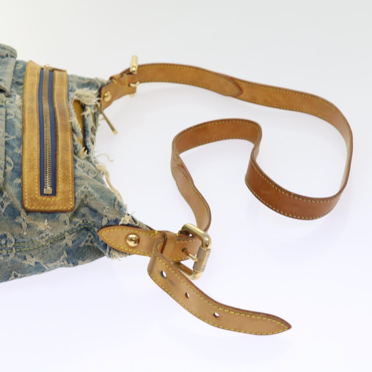 LOUIS VUITTON Monogram Denim Buggy PM Shoulder Bag Blue M95049 LV 56324