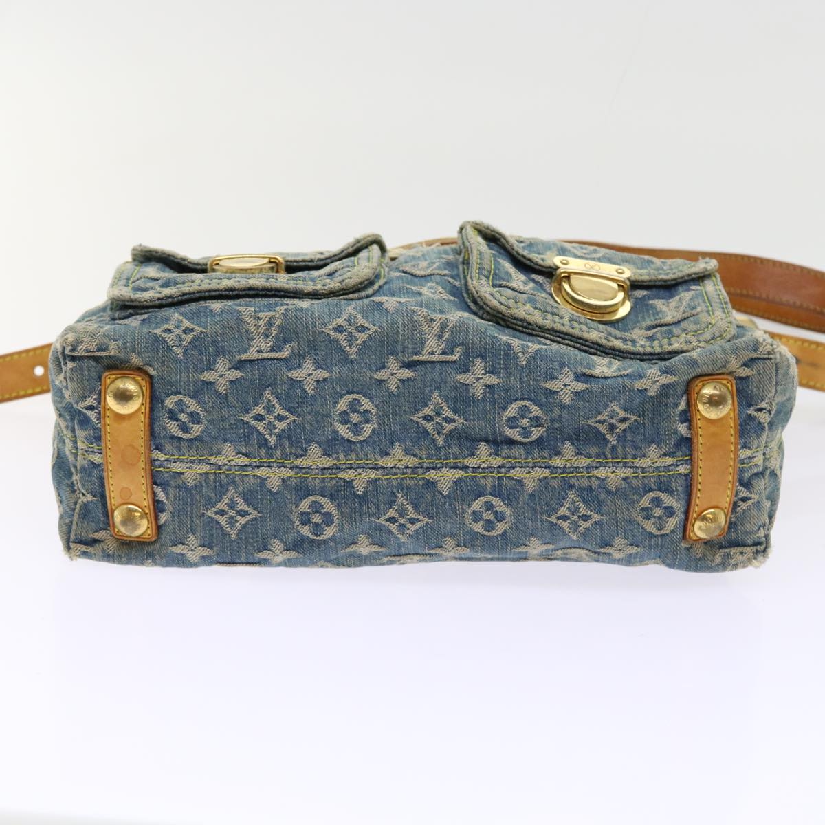 LOUIS VUITTON Monogram Denim Buggy PM Shoulder Bag Blue M95049 LV 56324