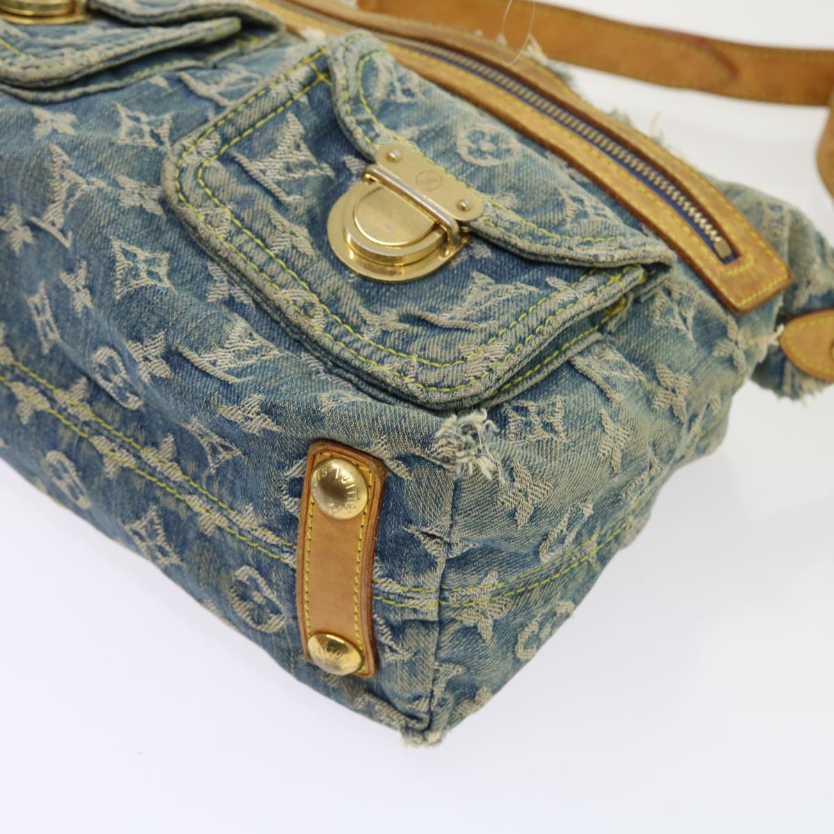 LOUIS VUITTON Monogram Denim Buggy PM Shoulder Bag Blue M95049 LV 56324