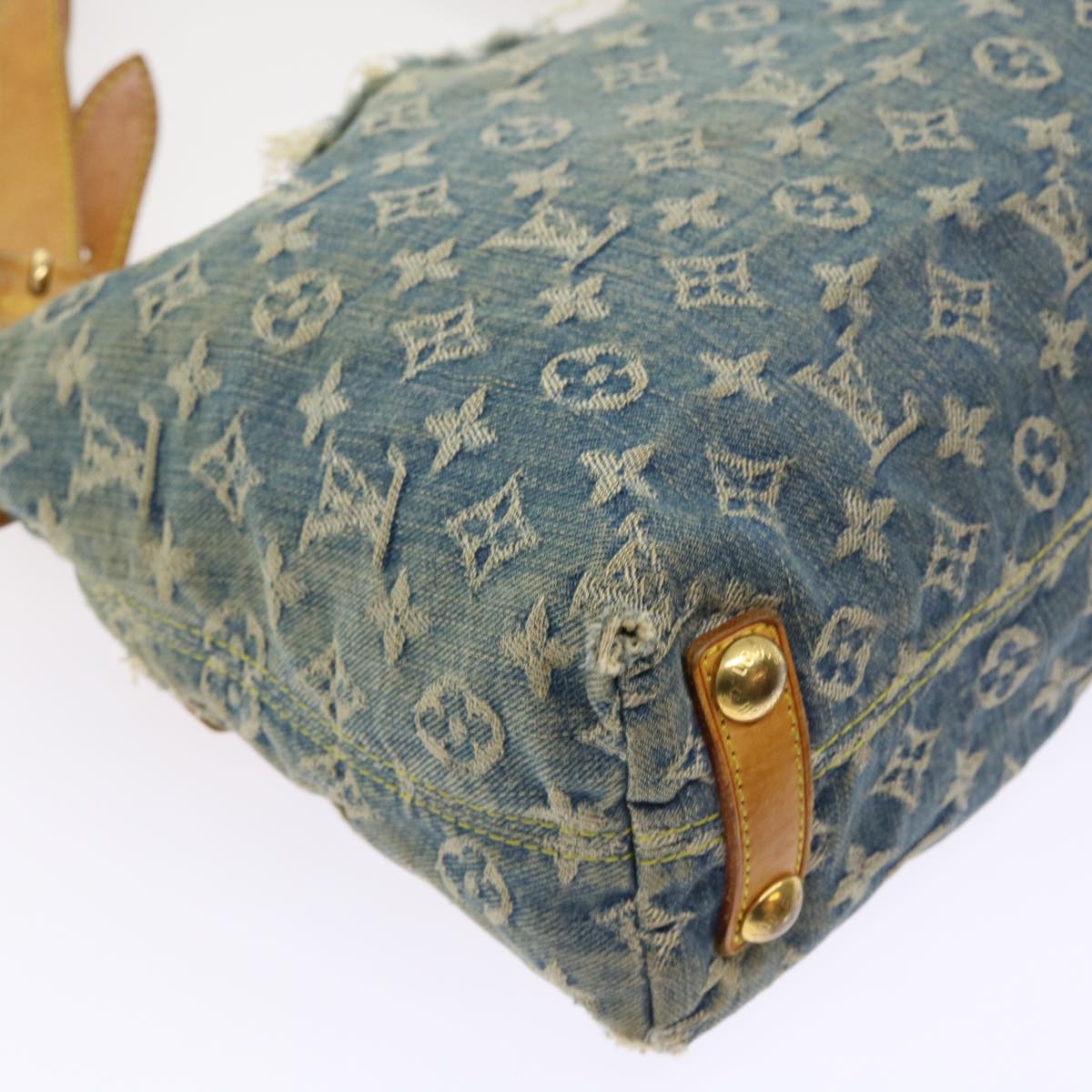 LOUIS VUITTON Monogram Denim Buggy PM Shoulder Bag Blue M95049 LV 56324