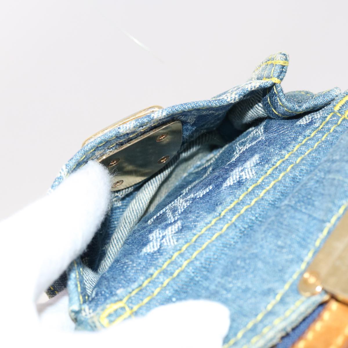 LOUIS VUITTON Monogram Denim Buggy PM Shoulder Bag Blue M95049 LV 56324