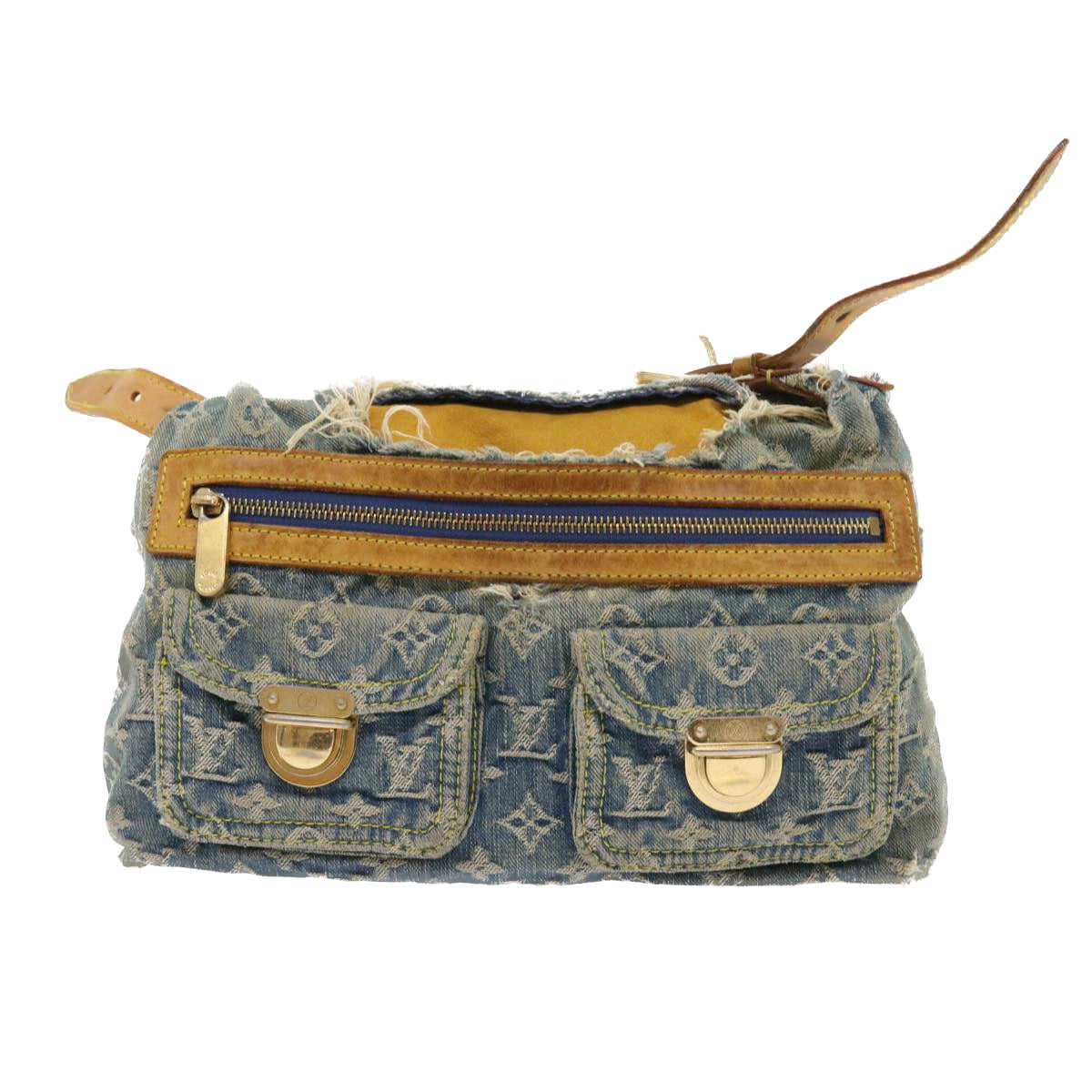 LOUIS VUITTON Monogram Denim Buggy PM Shoulder Bag Blue M95049 LV 56324