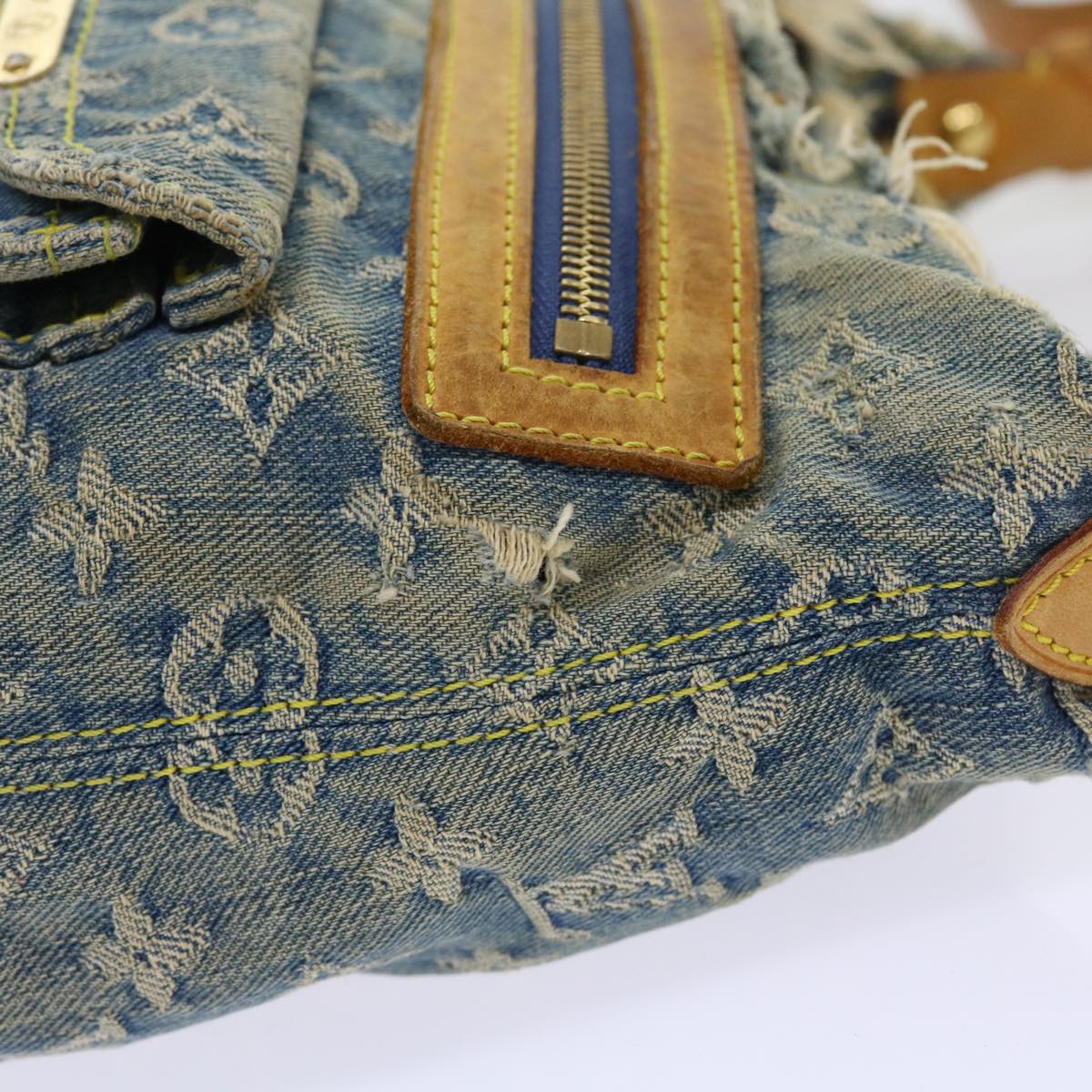 LOUIS VUITTON Monogram Denim Buggy PM Shoulder Bag Blue M95049 LV 56324
