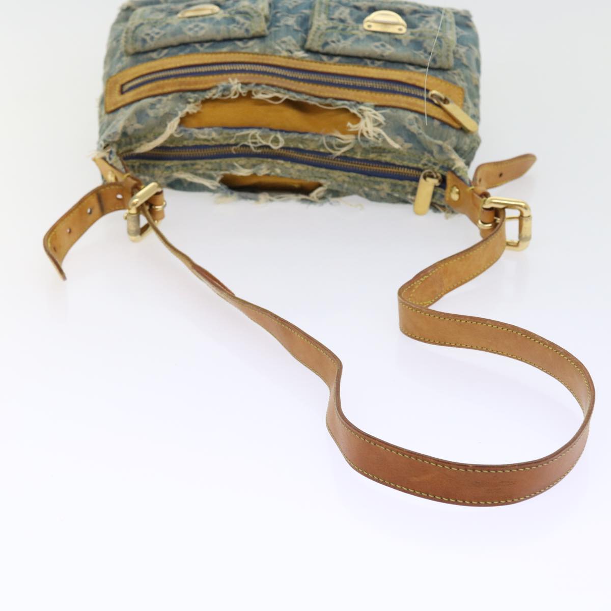 LOUIS VUITTON Monogram Denim Buggy PM Shoulder Bag Blue M95049 LV 56324