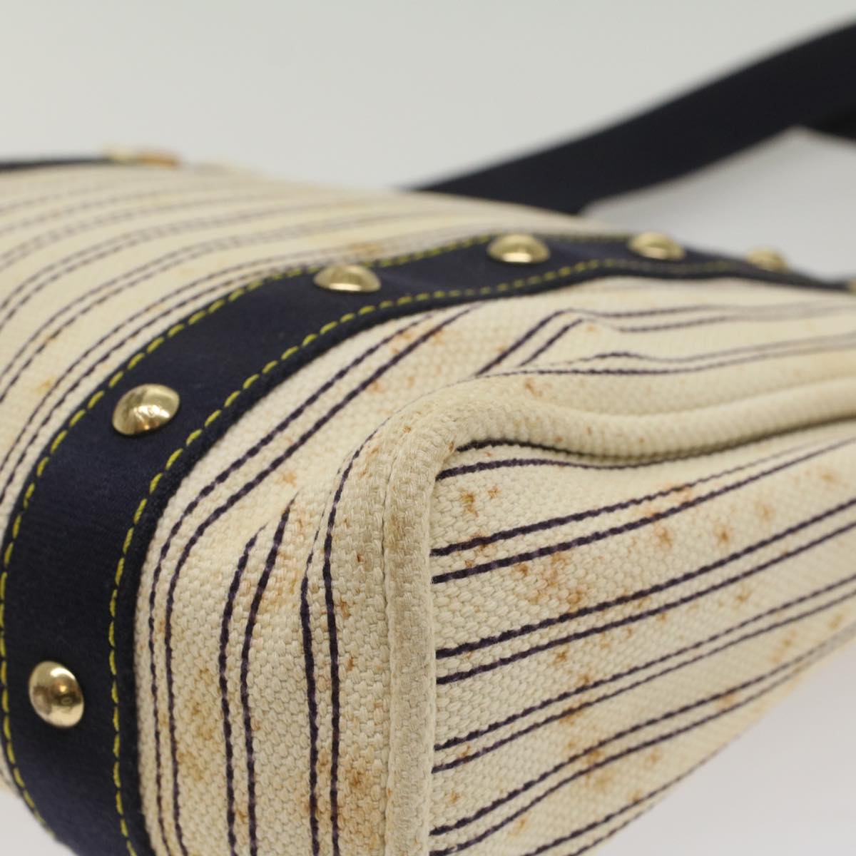 LOUIS VUITTON Antigua Cabas MM Tote Bag White Navy M40132 LV 56328