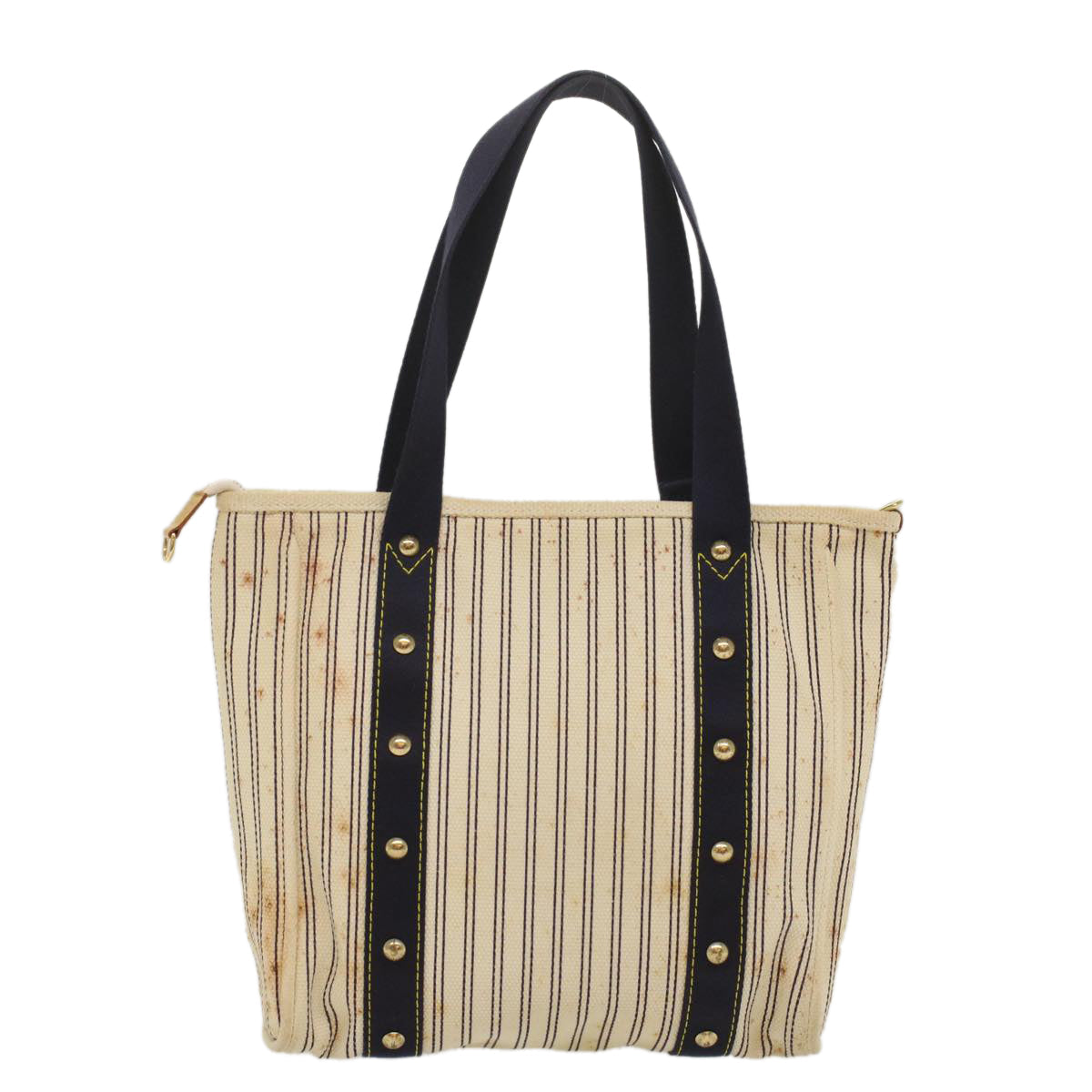 LOUIS VUITTON Antigua Cabas MM Tote Bag White Navy M40132 LV 56328