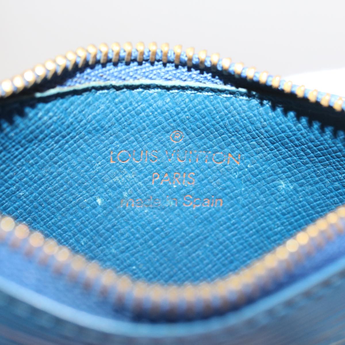 LOUIS VUITTON Epi Pochette Cles Coin Purse Blue M6380G LV 56333