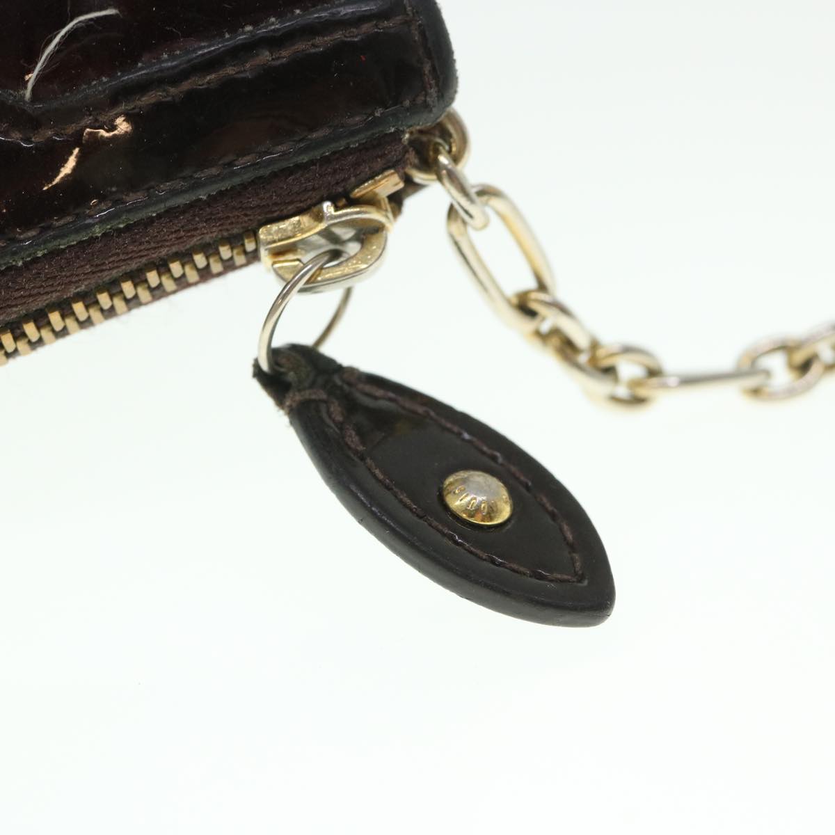 LOUIS VUITTON Vernis Pochette Cles NM Coin Purse Amarante M93557 LV 56334