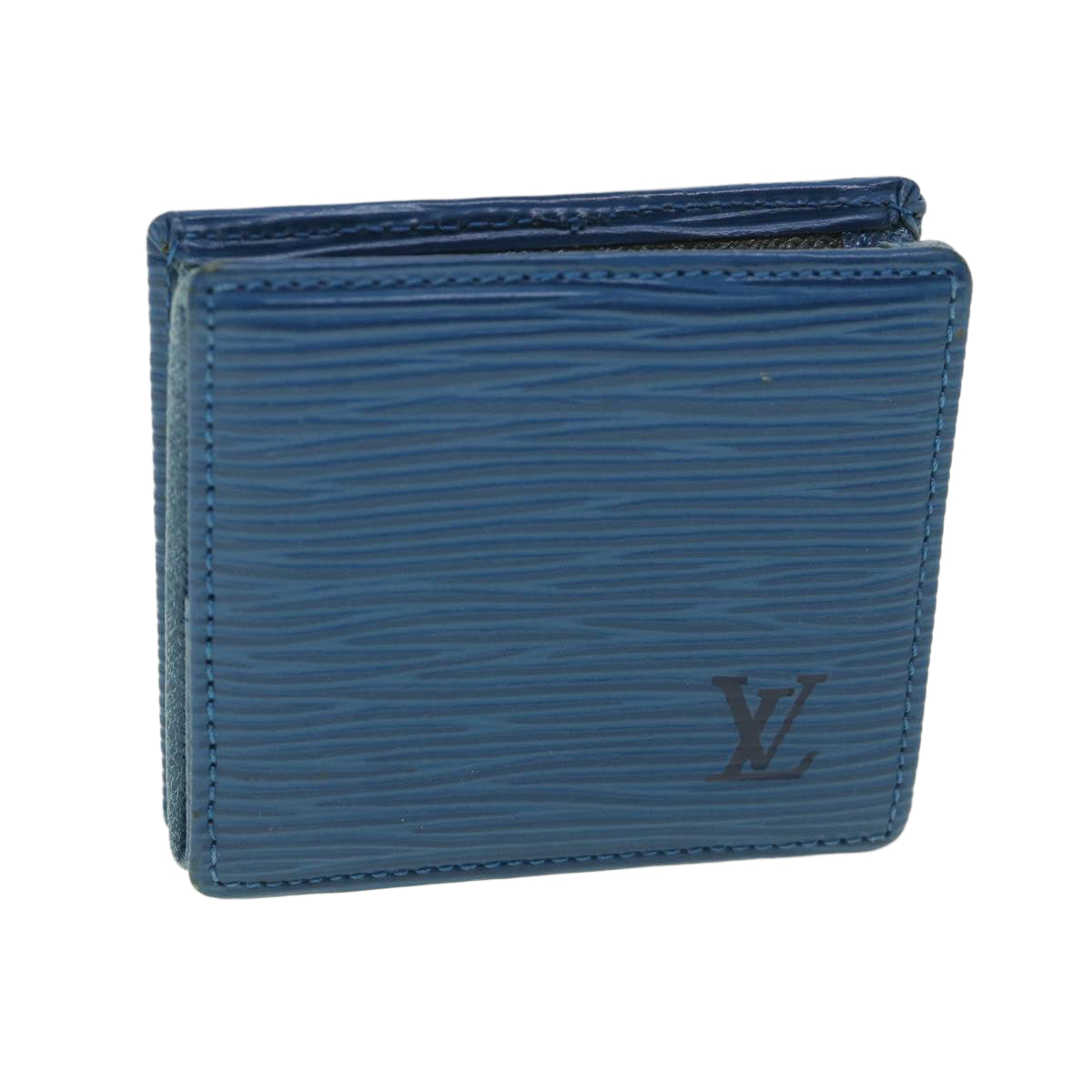 LOUIS VUITTON Epi Porte Monnaie Boite Coin Purse Blue M63695 LV 56335