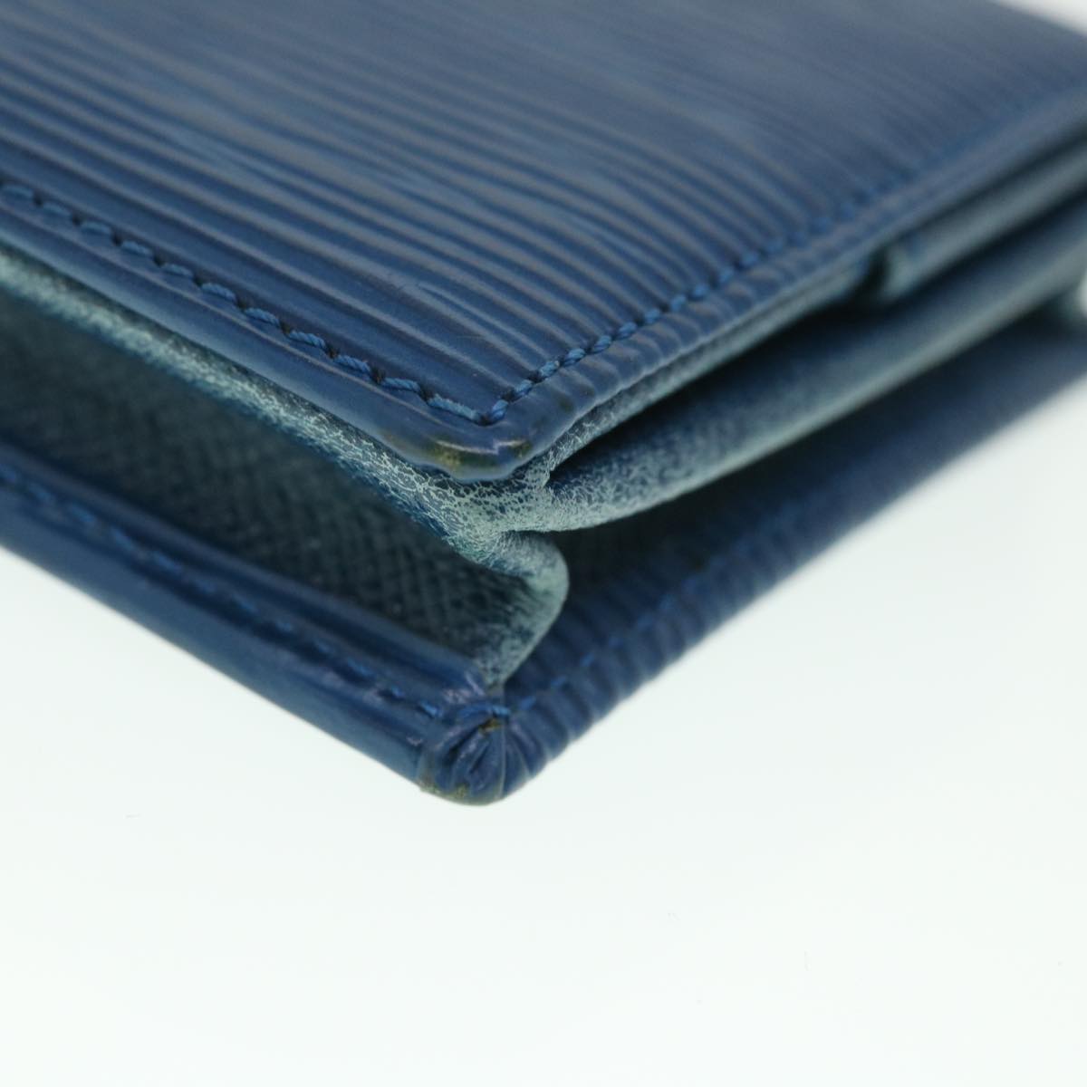 LOUIS VUITTON Epi Porte Monnaie Boite Coin Purse Blue M63695 LV 56335