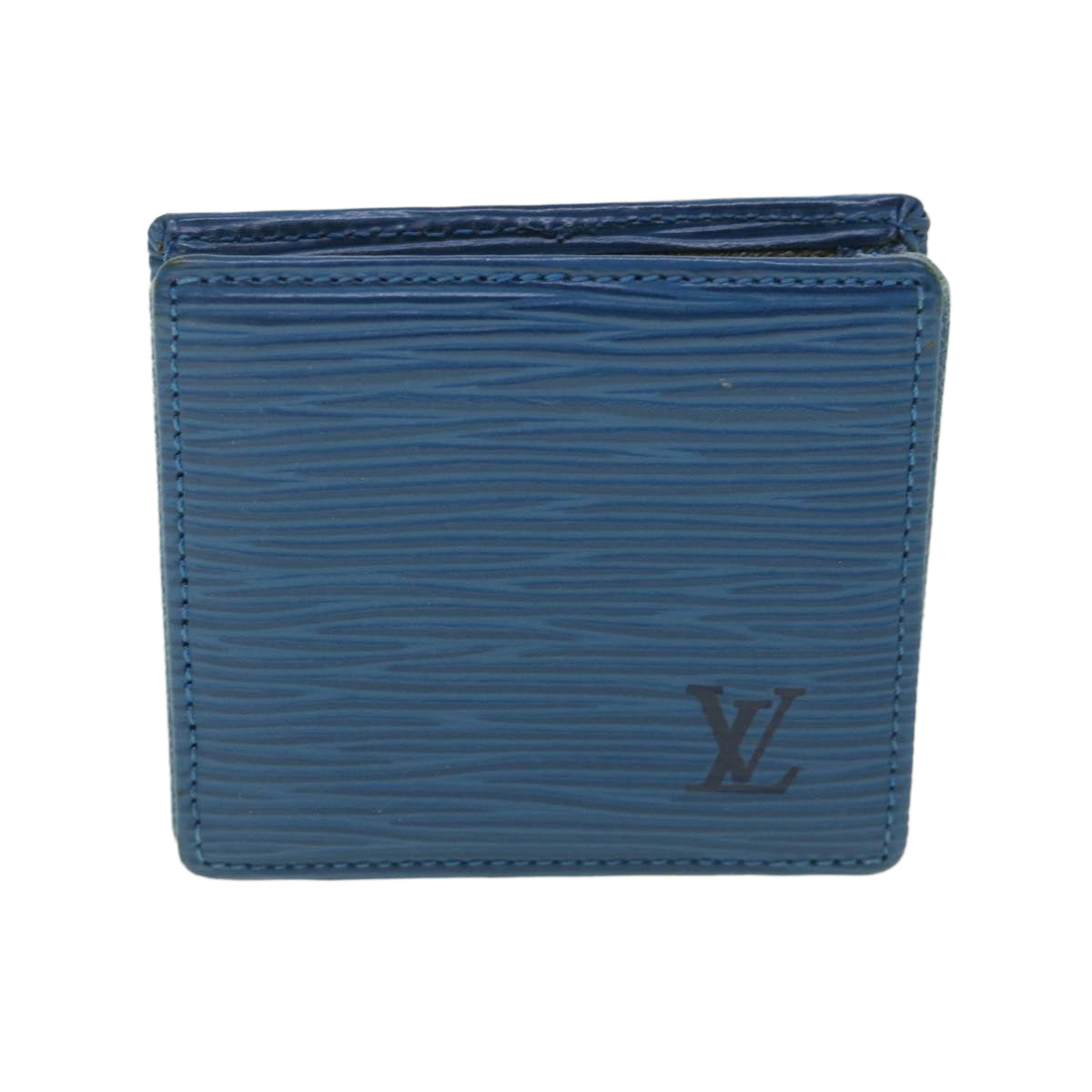 LOUIS VUITTON Epi Porte Monnaie Boite Coin Purse Blue M63695 LV 56335