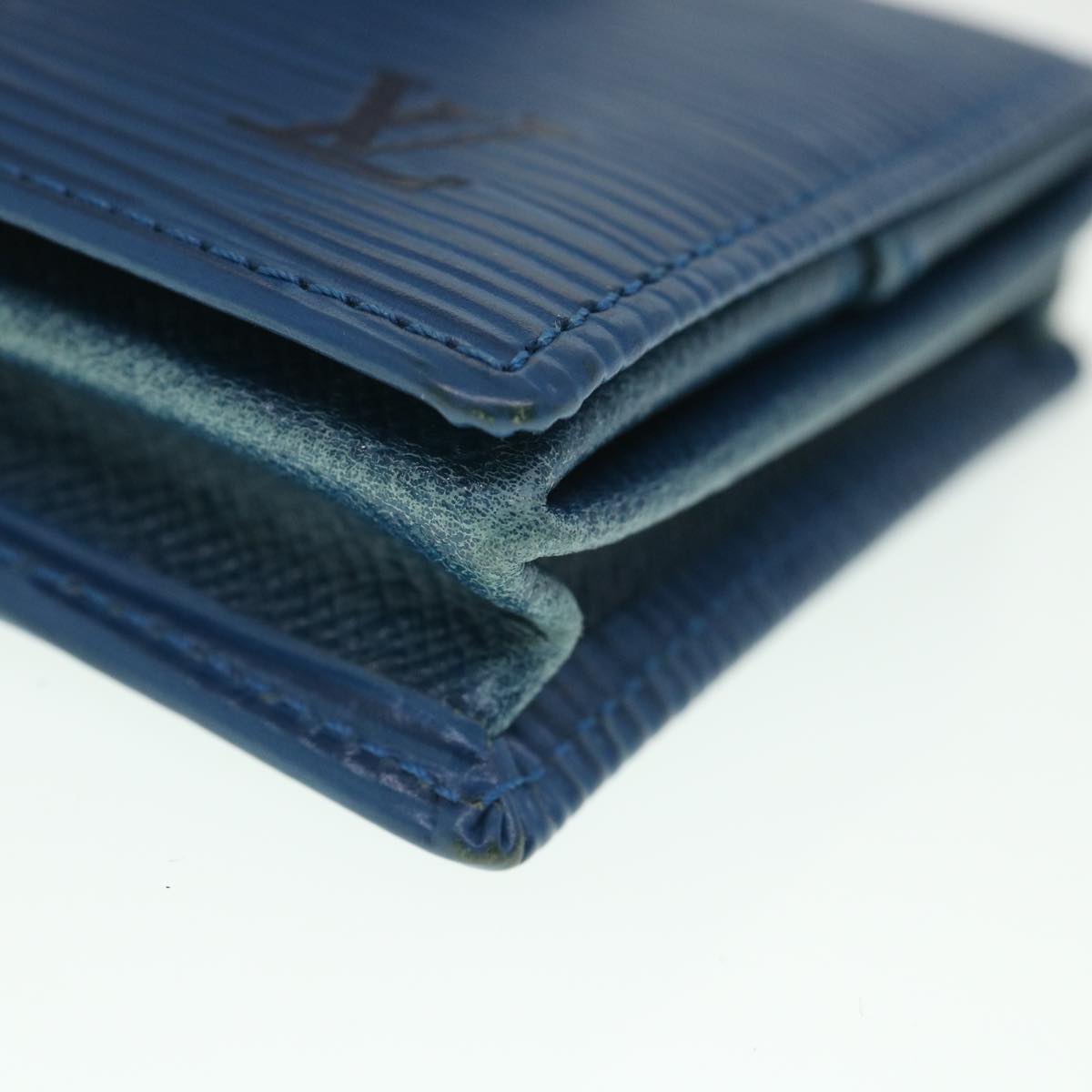 LOUIS VUITTON Epi Porte Monnaie Boite Coin Purse Blue M63695 LV 56335