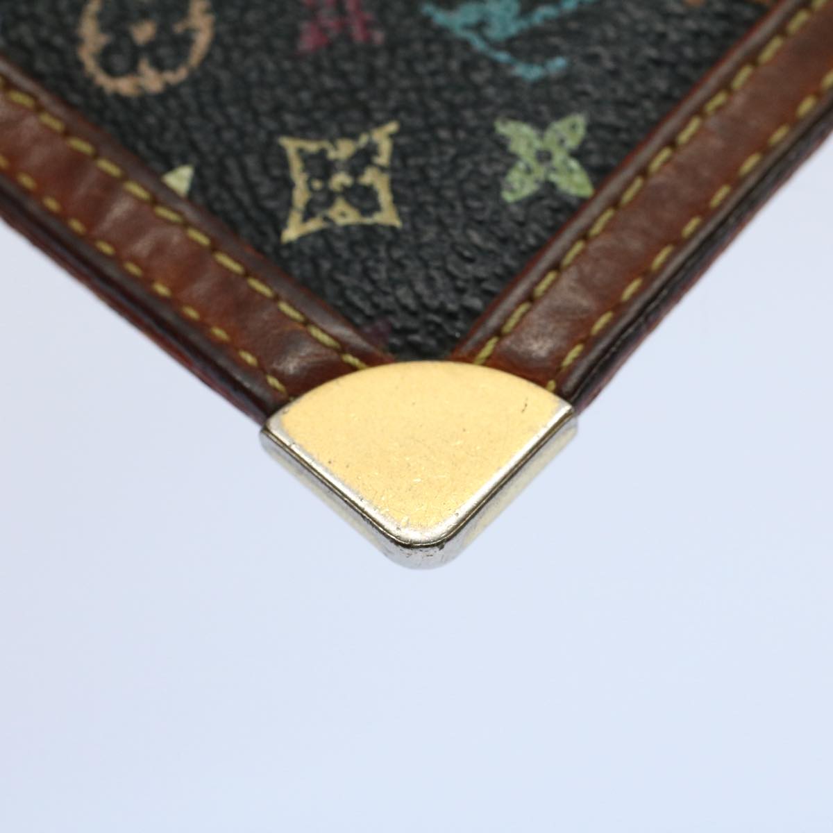 LOUIS VUITTON Monogram Multicolor Pochette Cles Purse Black M92654 56356