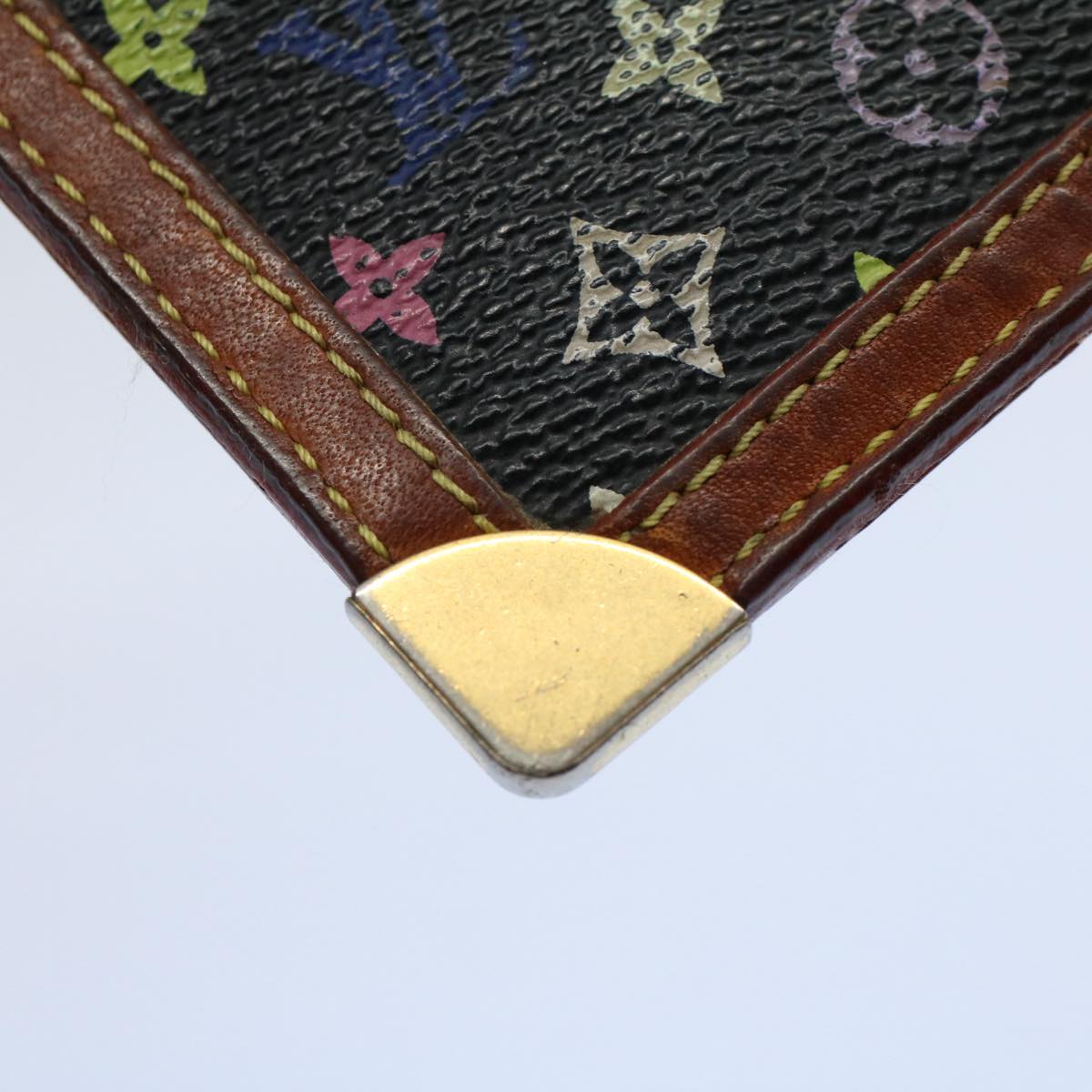 LOUIS VUITTON Monogram Multicolor Pochette Cles Purse Black M92654 56356