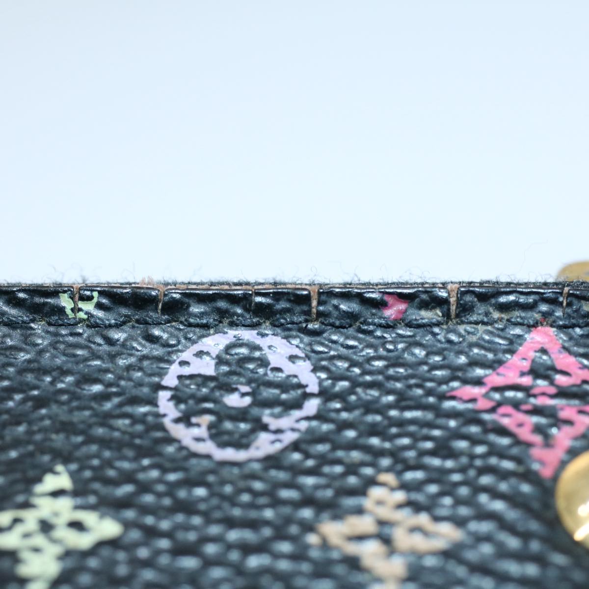 LOUIS VUITTON Monogram Multicolor Pochette Cles Purse Black M92654 56356