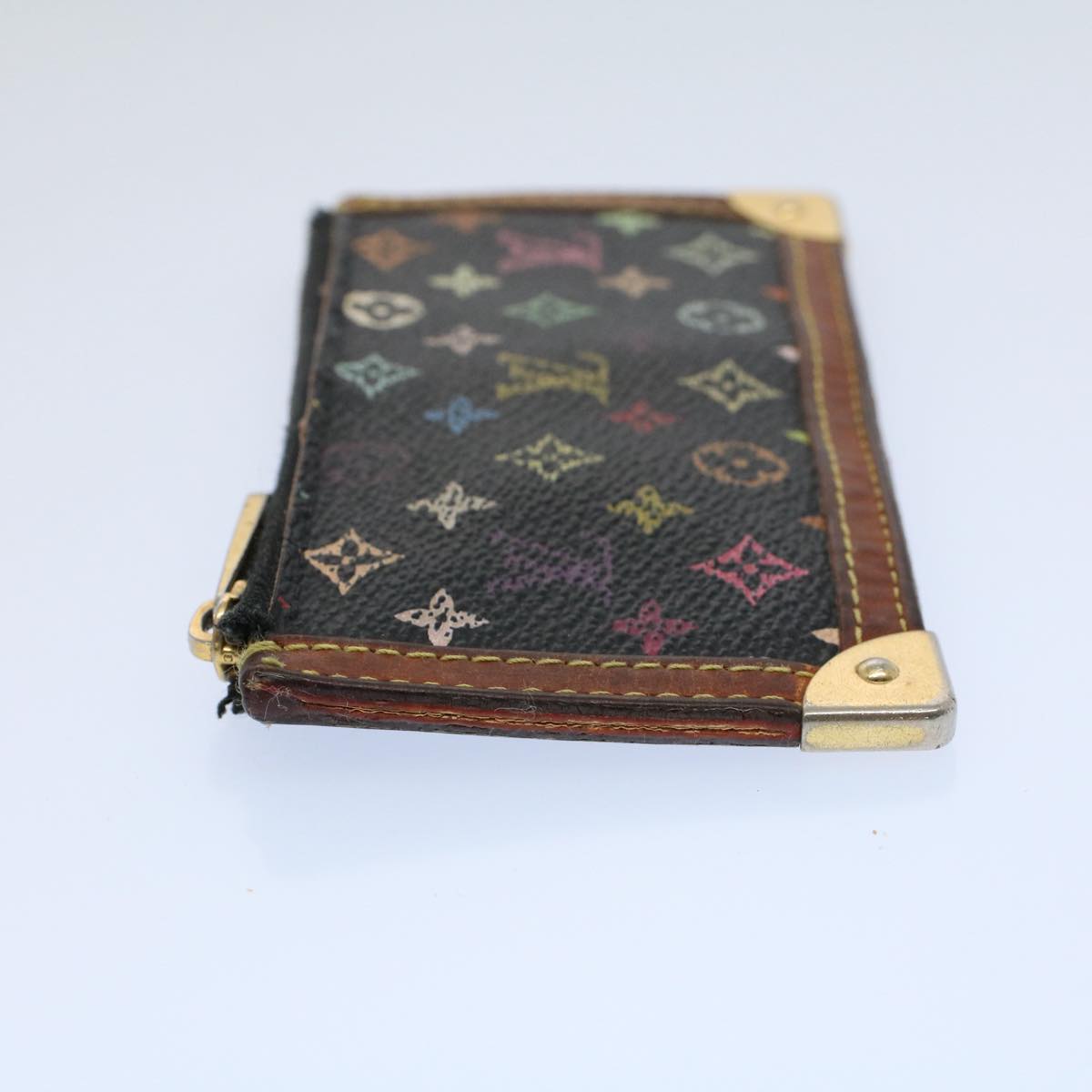 LOUIS VUITTON Monogram Multicolor Pochette Cles Purse Black M92654 56356