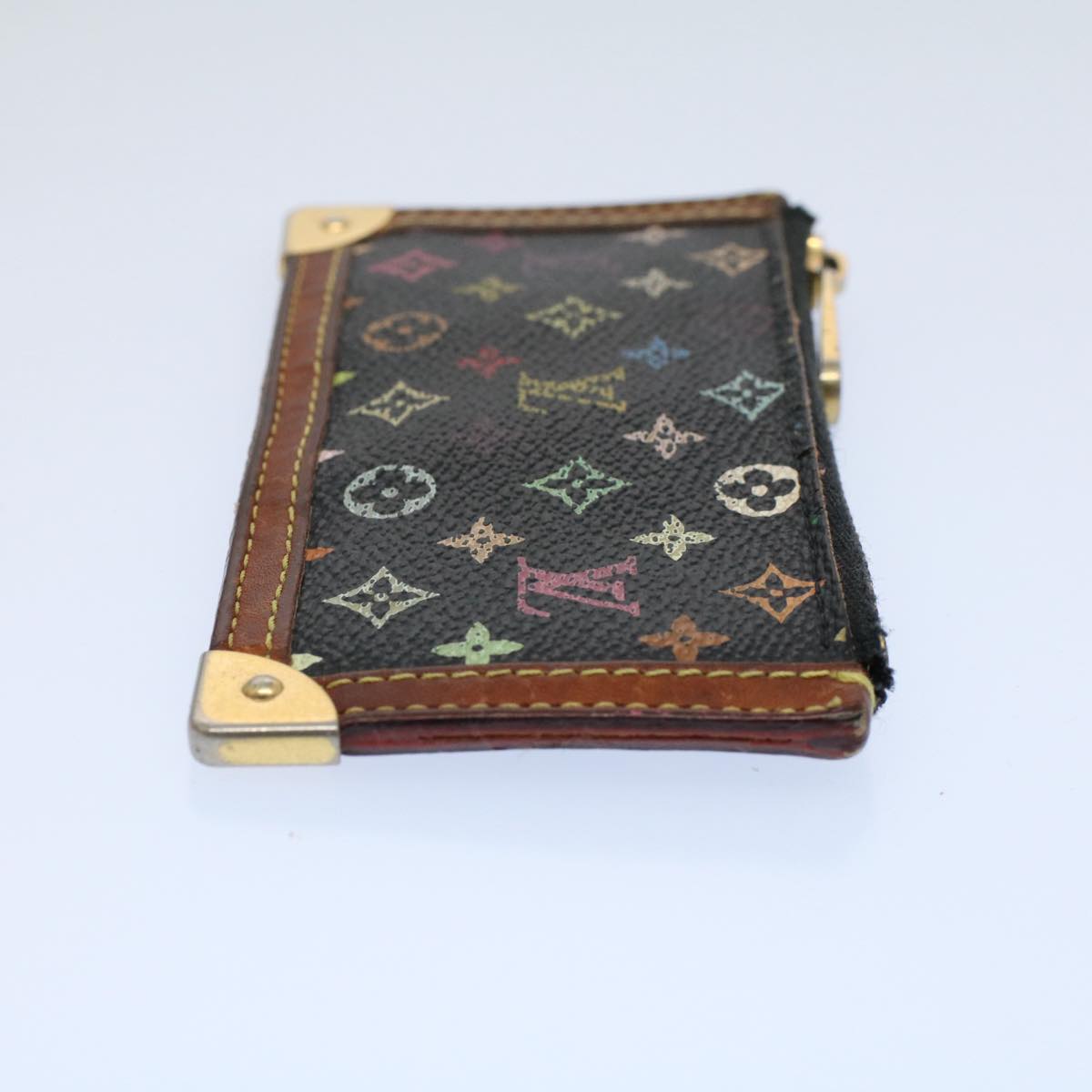 LOUIS VUITTON Monogram Multicolor Pochette Cles Purse Black M92654 56356