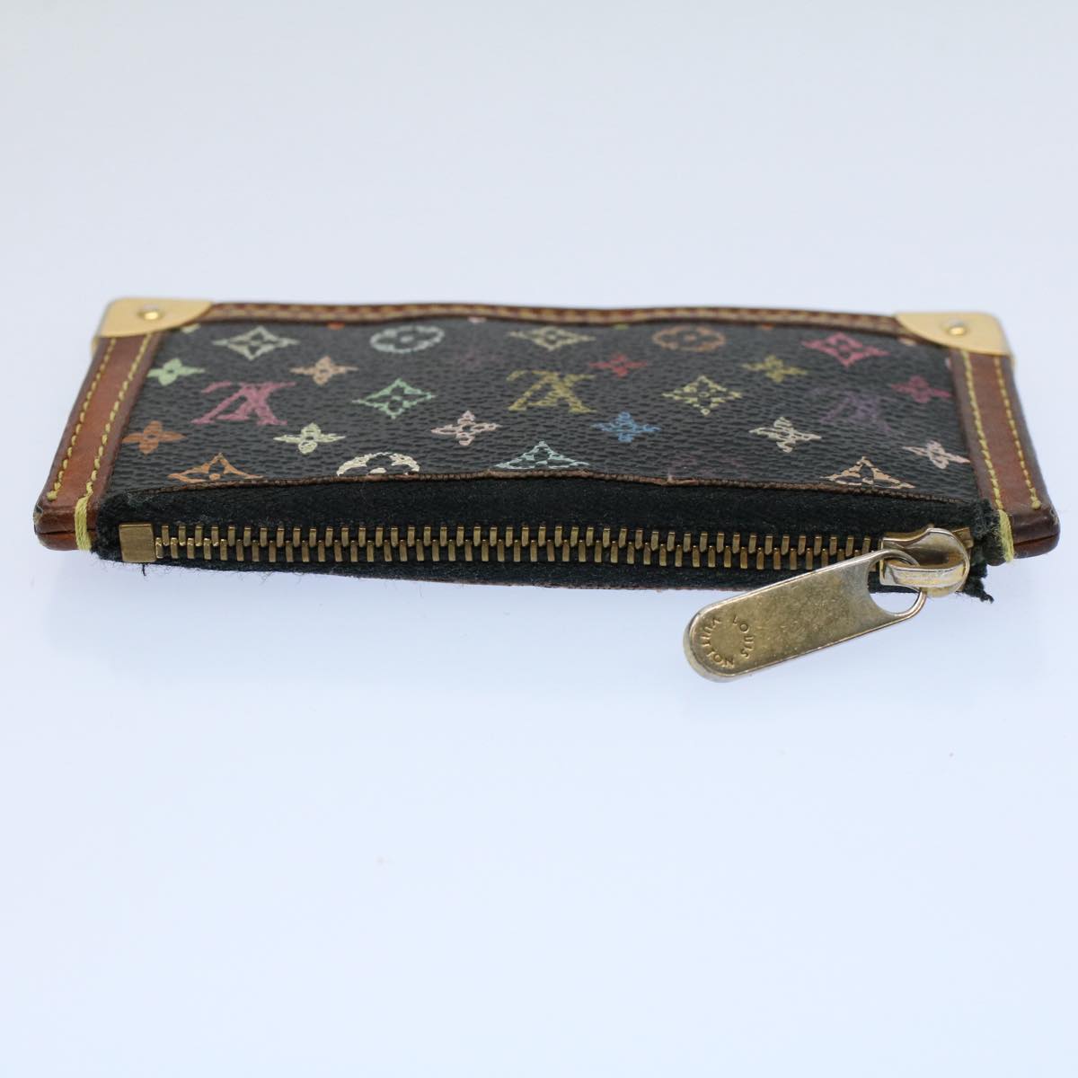 LOUIS VUITTON Monogram Multicolor Pochette Cles Purse Black M92654 56356