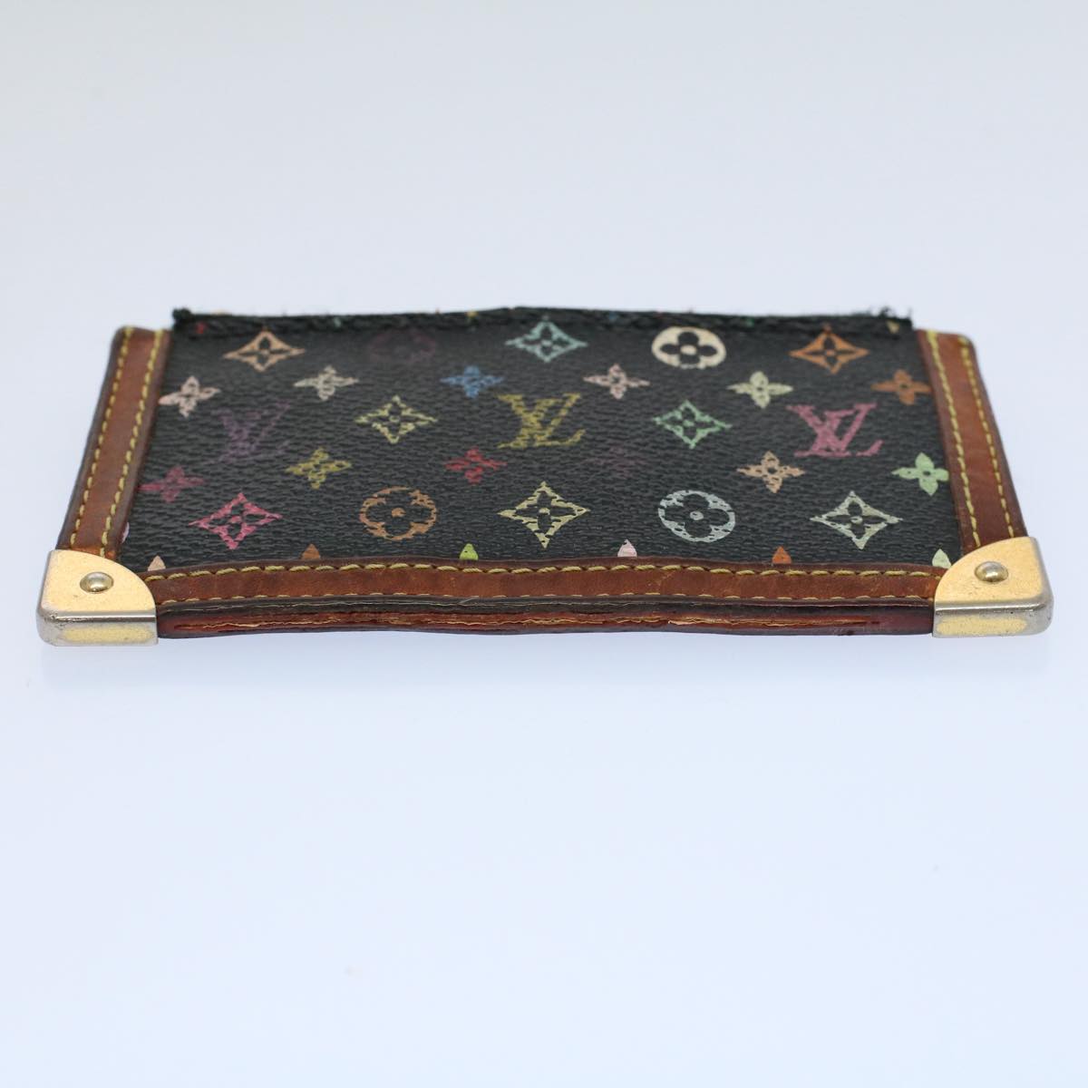 LOUIS VUITTON Monogram Multicolor Pochette Cles Purse Black M92654 56356