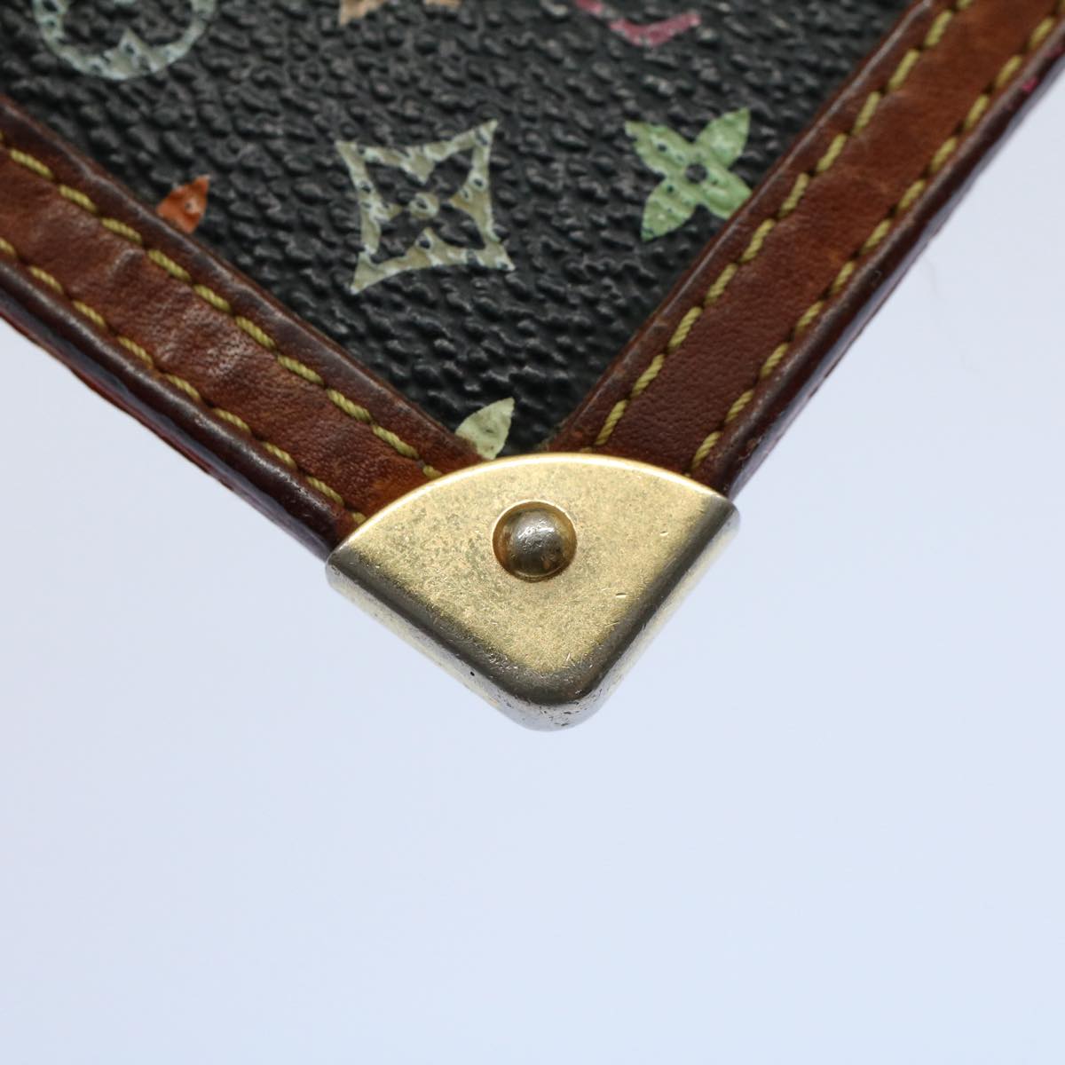 LOUIS VUITTON Monogram Multicolor Pochette Cles Purse Black M92654 56356