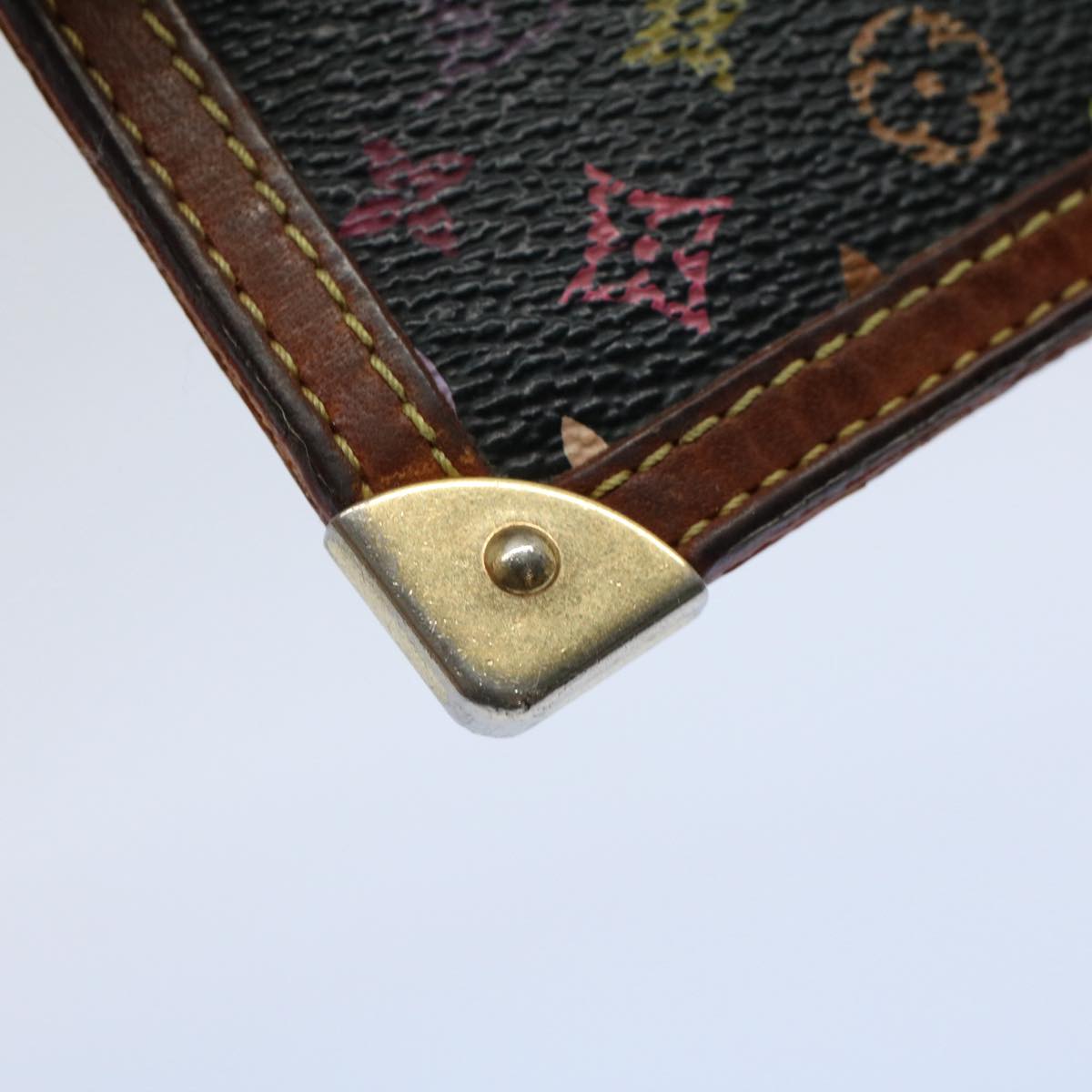 LOUIS VUITTON Monogram Multicolor Pochette Cles Purse Black M92654 56356