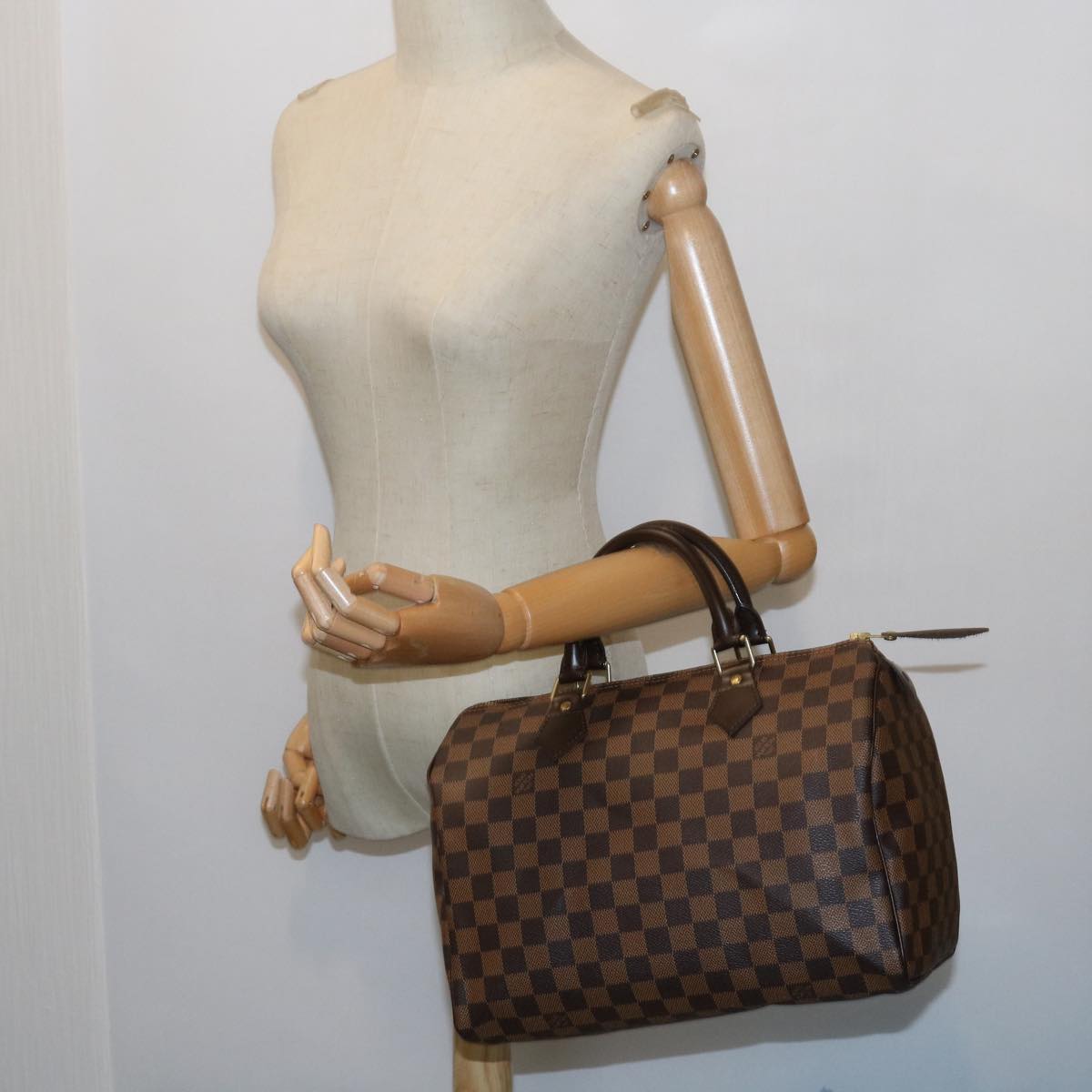 LOUIS VUITTON Damier Ebene Speedy 30 Hand Bag N41364 LV 56392