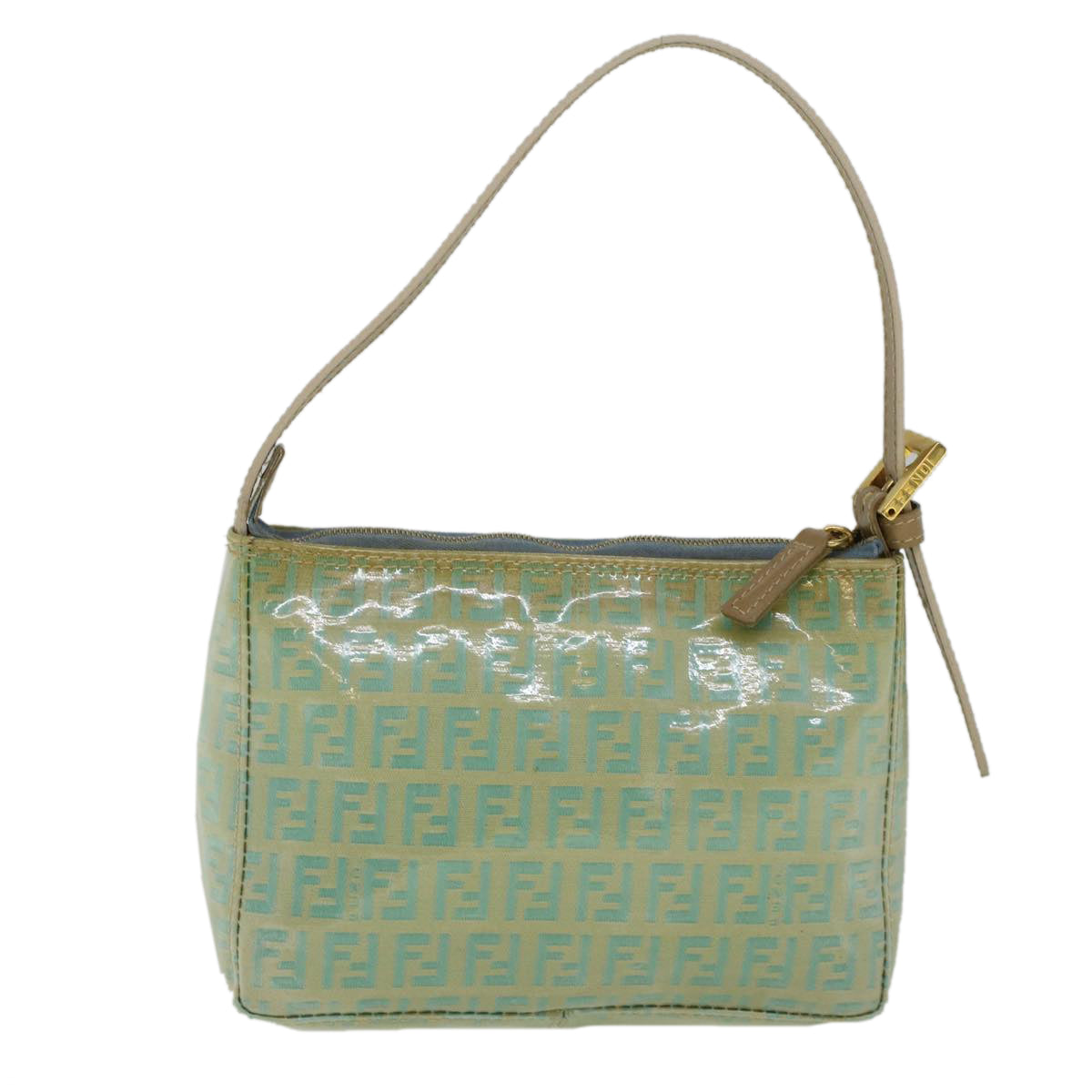 Luxury FendiZucchino Canvas Hand Bag Coated Canvas Light Blue56491