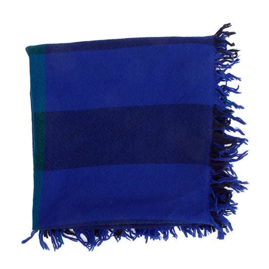 Burberry Blue Giant House Check Cashmere Silk Scarf