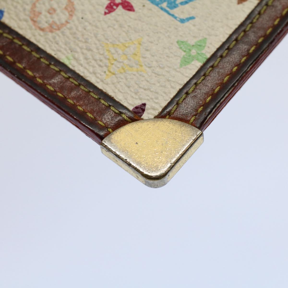 LOUIS VUITTON Monogram Multicolor Pochette Cles Purse White M92655 56609