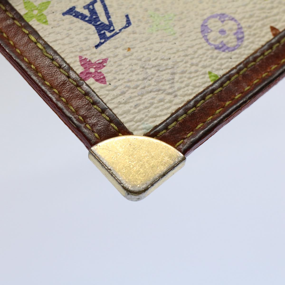 LOUIS VUITTON Monogram Multicolor Pochette Cles Purse White M92655 56609