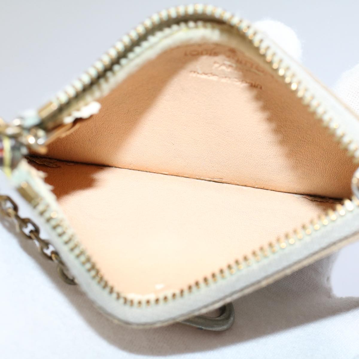 LOUIS VUITTON Monogram Multicolor Pochette Cles Purse White M92655 56609