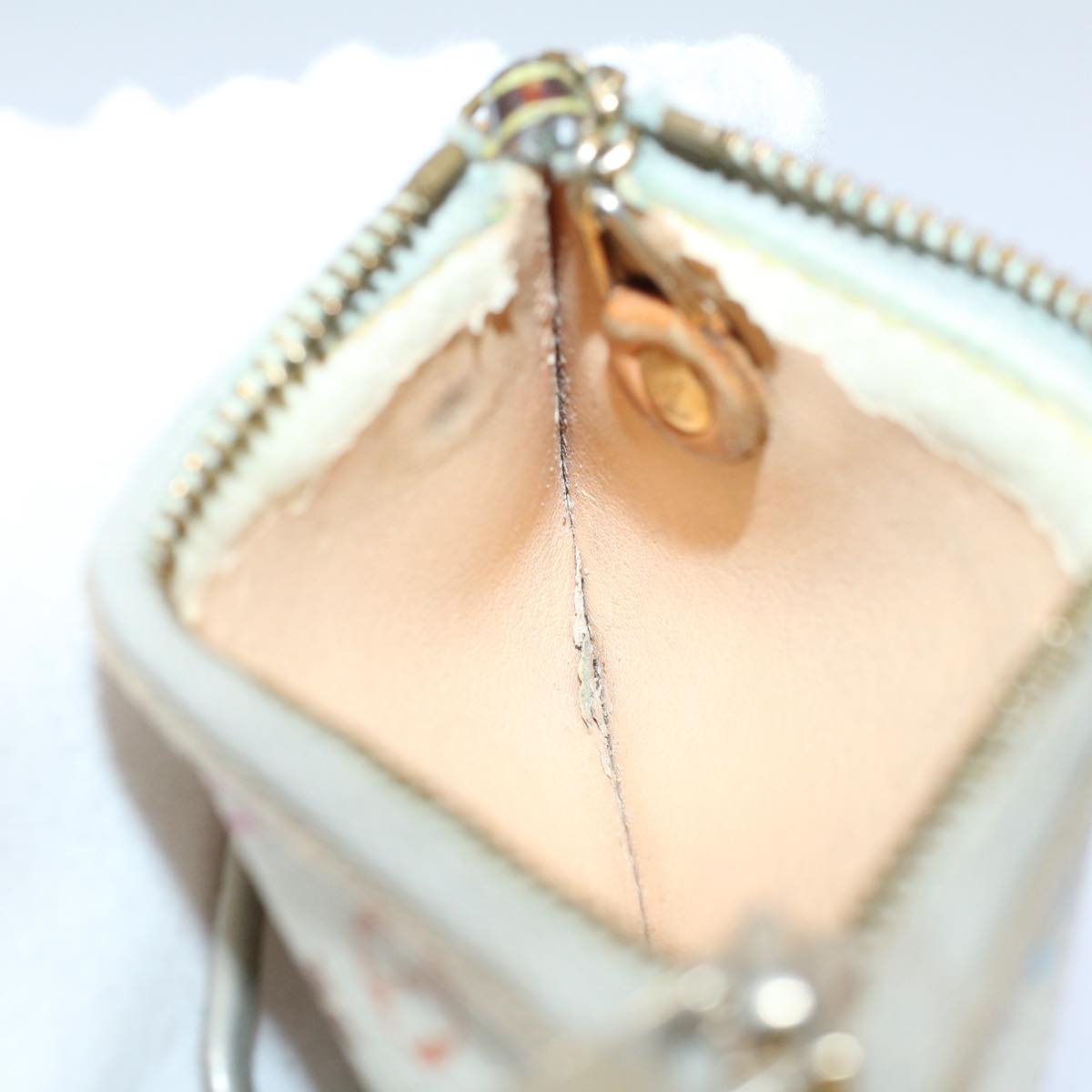 LOUIS VUITTON Monogram Multicolor Pochette Cles Purse White M92655 56609