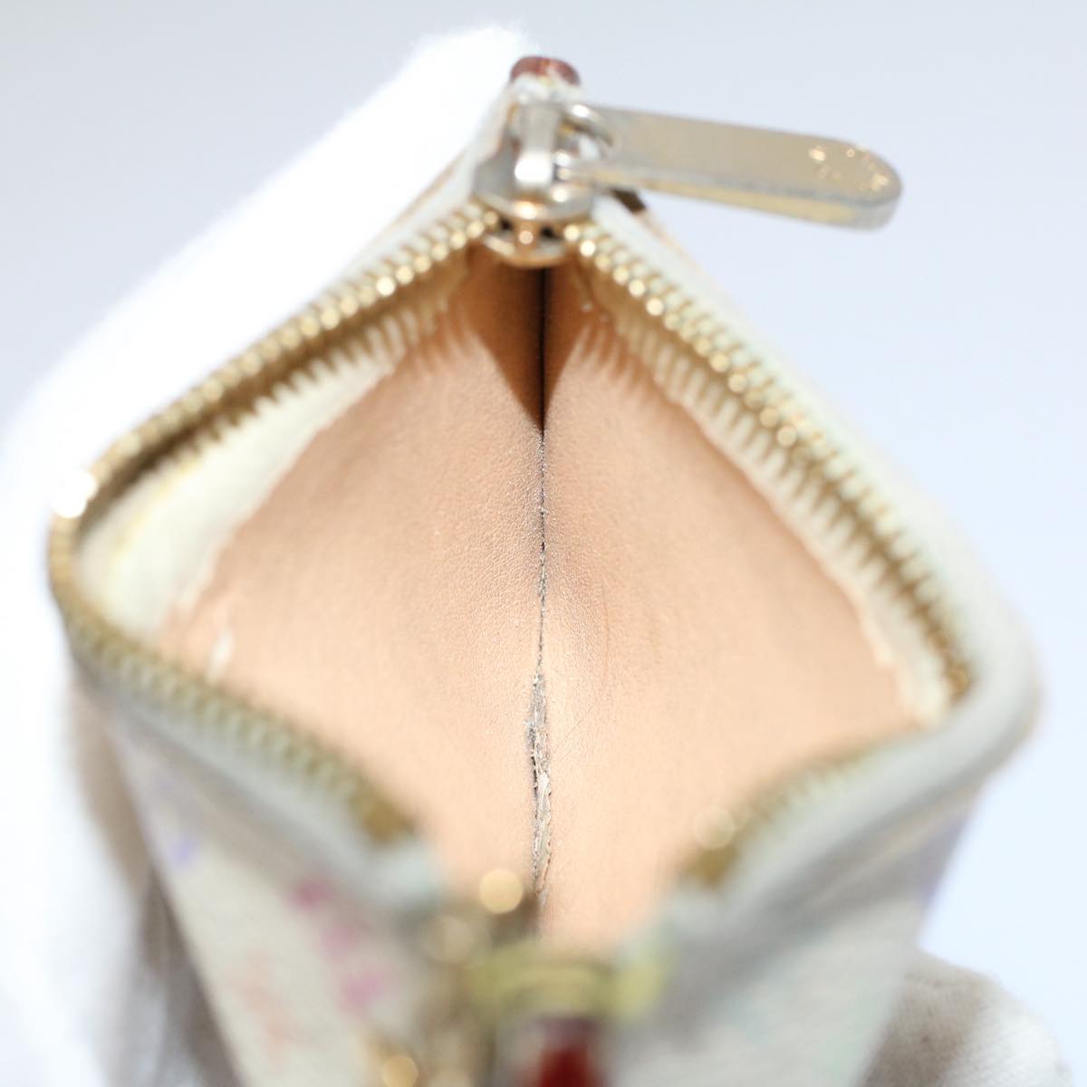 LOUIS VUITTON Monogram Multicolor Pochette Cles Purse White M92655 56609