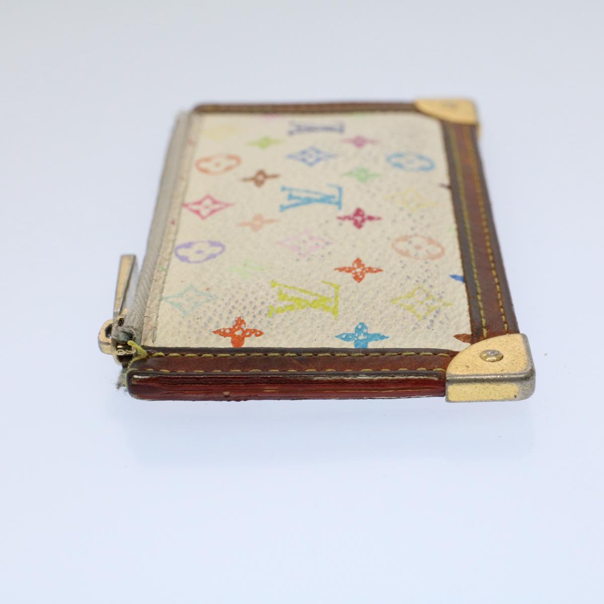 LOUIS VUITTON Monogram Multicolor Pochette Cles Purse White M92655 56609