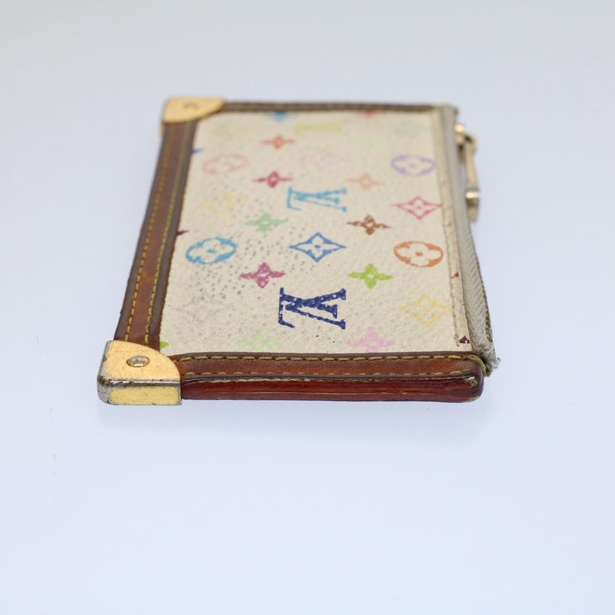 LOUIS VUITTON Monogram Multicolor Pochette Cles Purse White M92655 56609