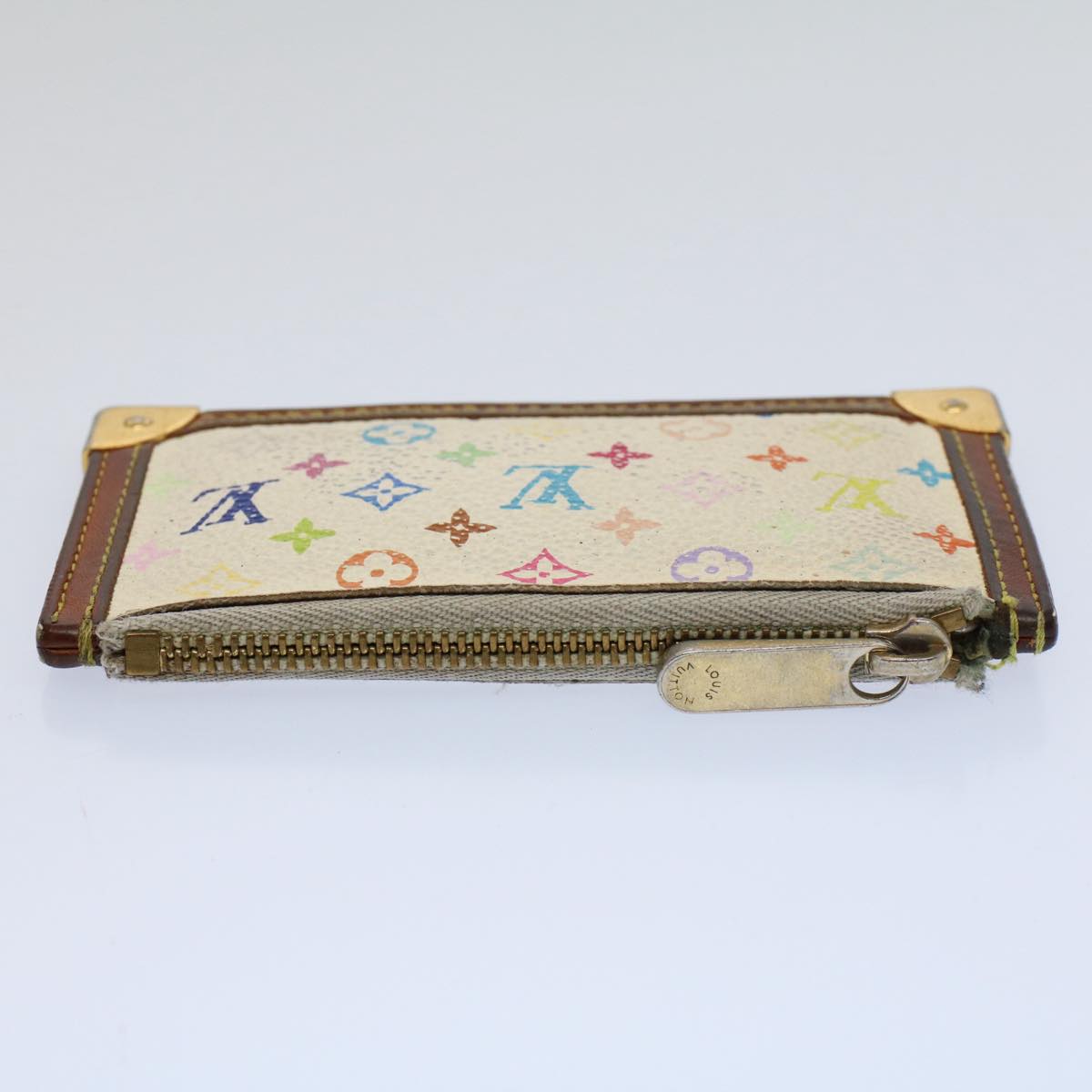 LOUIS VUITTON Monogram Multicolor Pochette Cles Purse White M92655 56609
