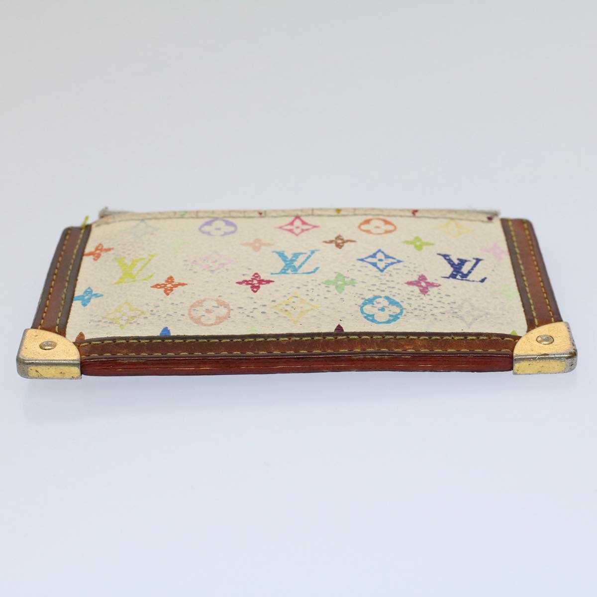 LOUIS VUITTON Monogram Multicolor Pochette Cles Purse White M92655 56609