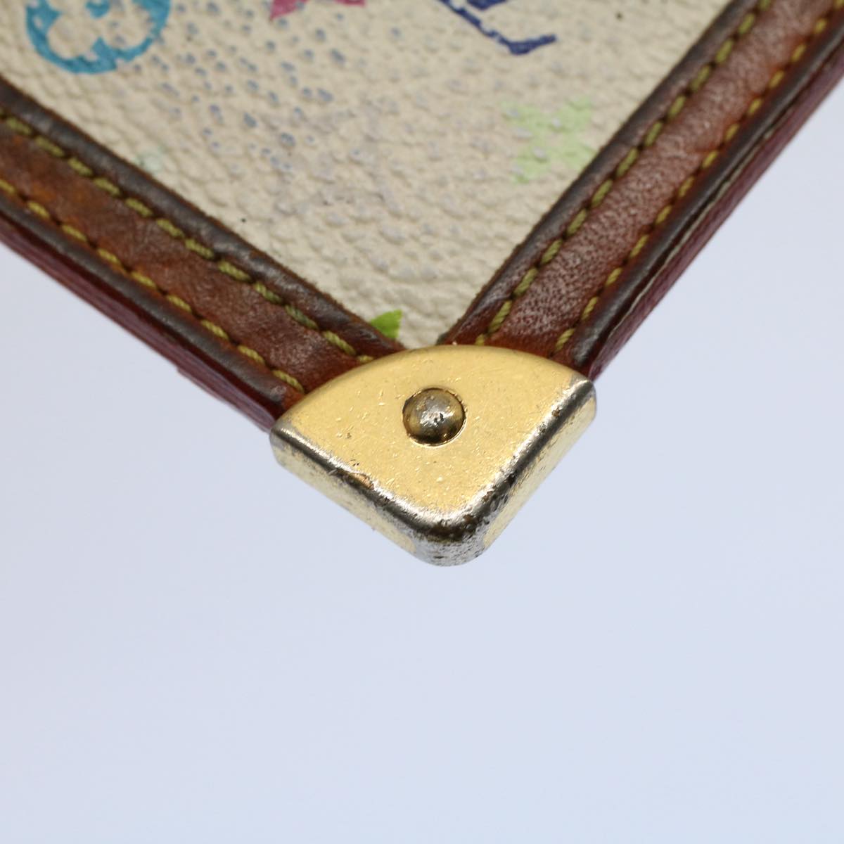 LOUIS VUITTON Monogram Multicolor Pochette Cles Purse White M92655 56609