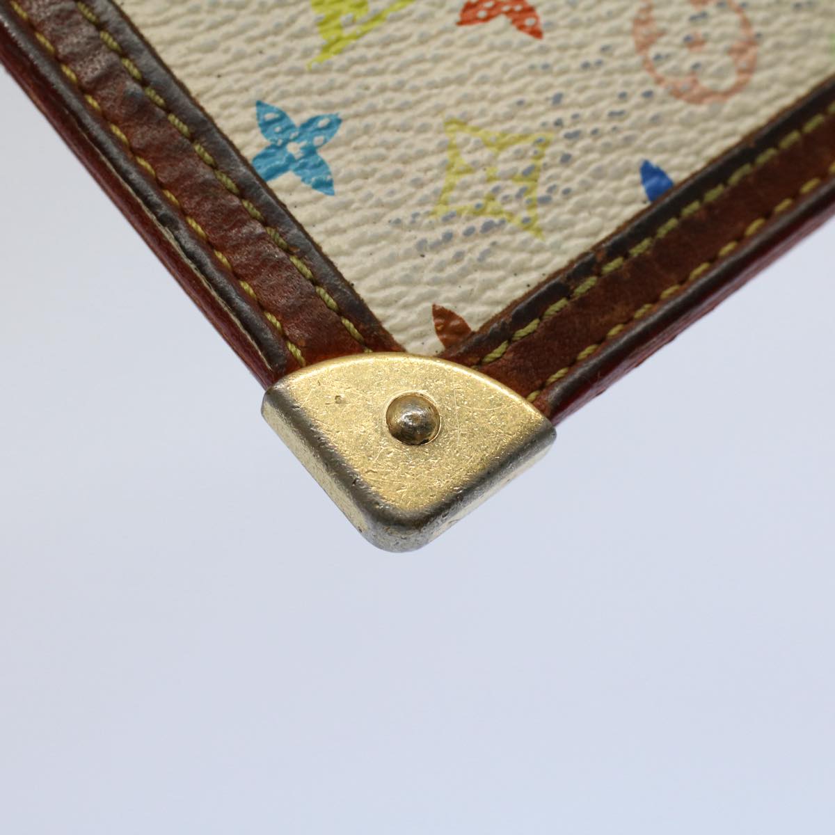 LOUIS VUITTON Monogram Multicolor Pochette Cles Purse White M92655 56609