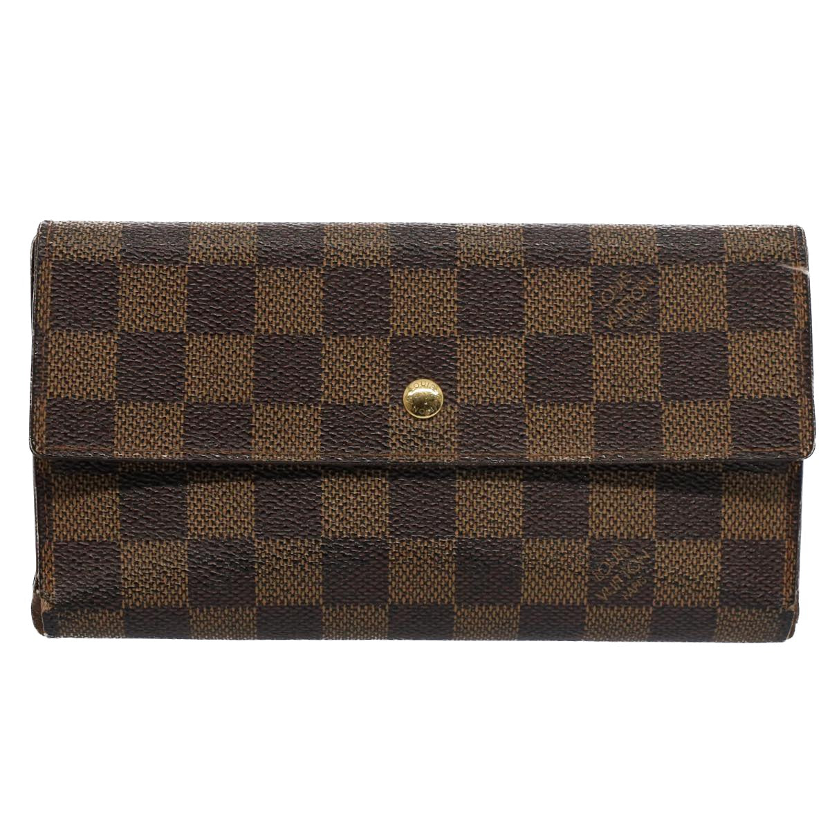 LOUIS VUITTON Damier Ebene Portefeuille International Wallet N61217 56638