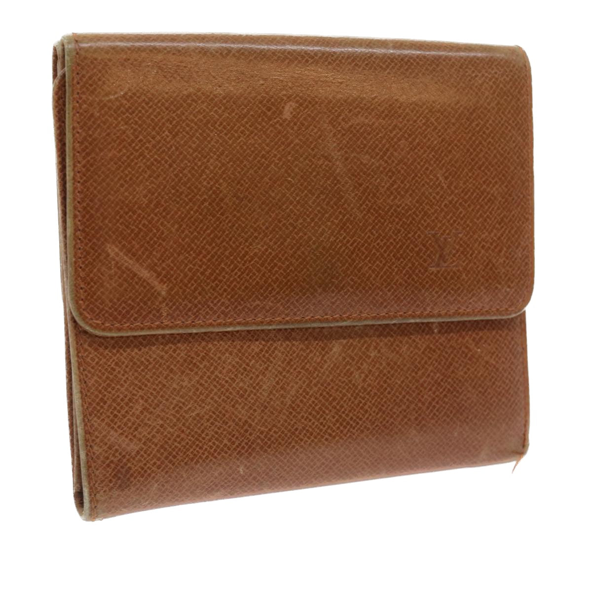 LOUIS VUITTON Bifold Wallet Leather Brown LV 56641