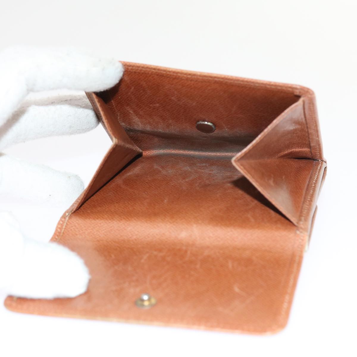 LOUIS VUITTON Bifold Wallet Leather Brown LV 56641