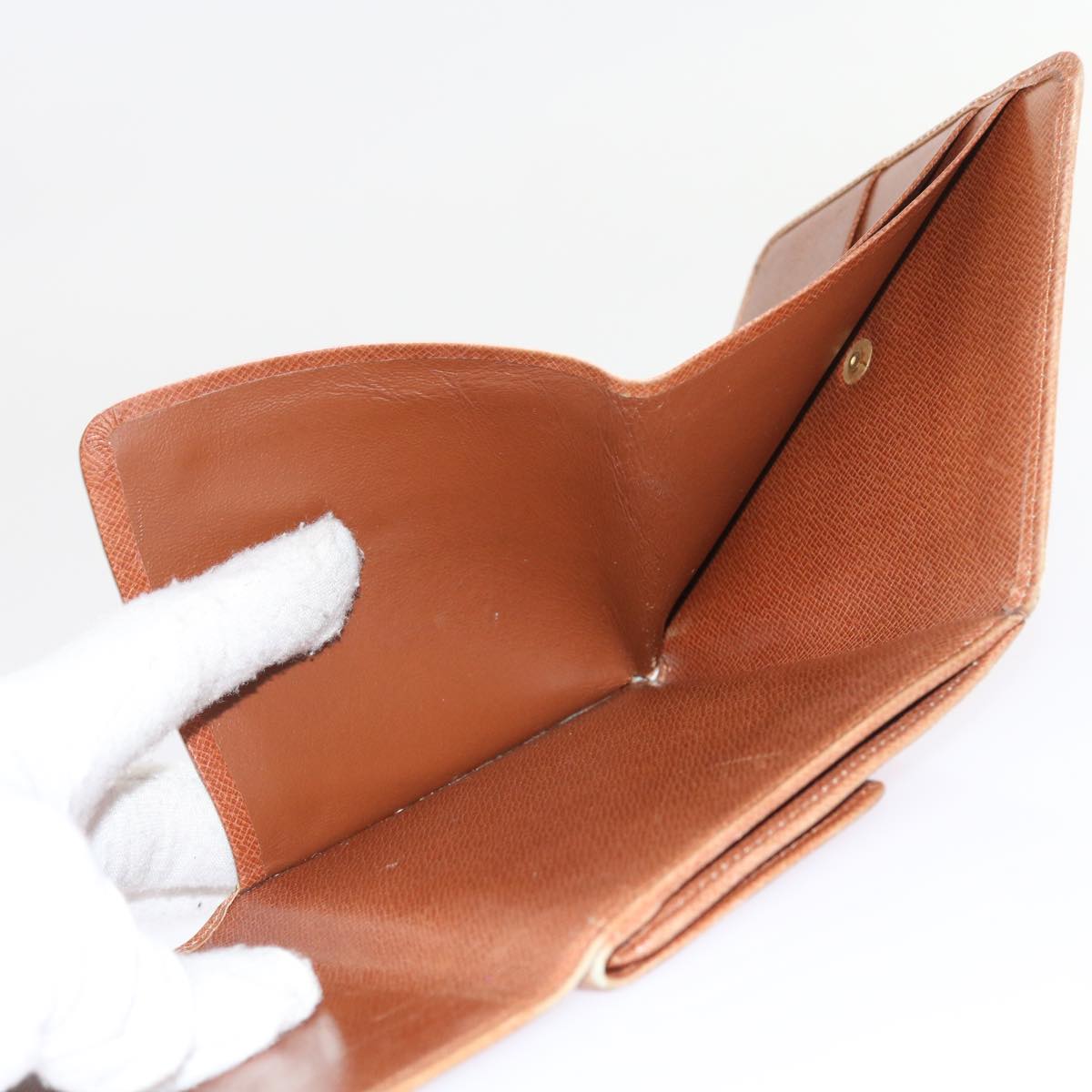 LOUIS VUITTON Bifold Wallet Leather Brown LV 56641