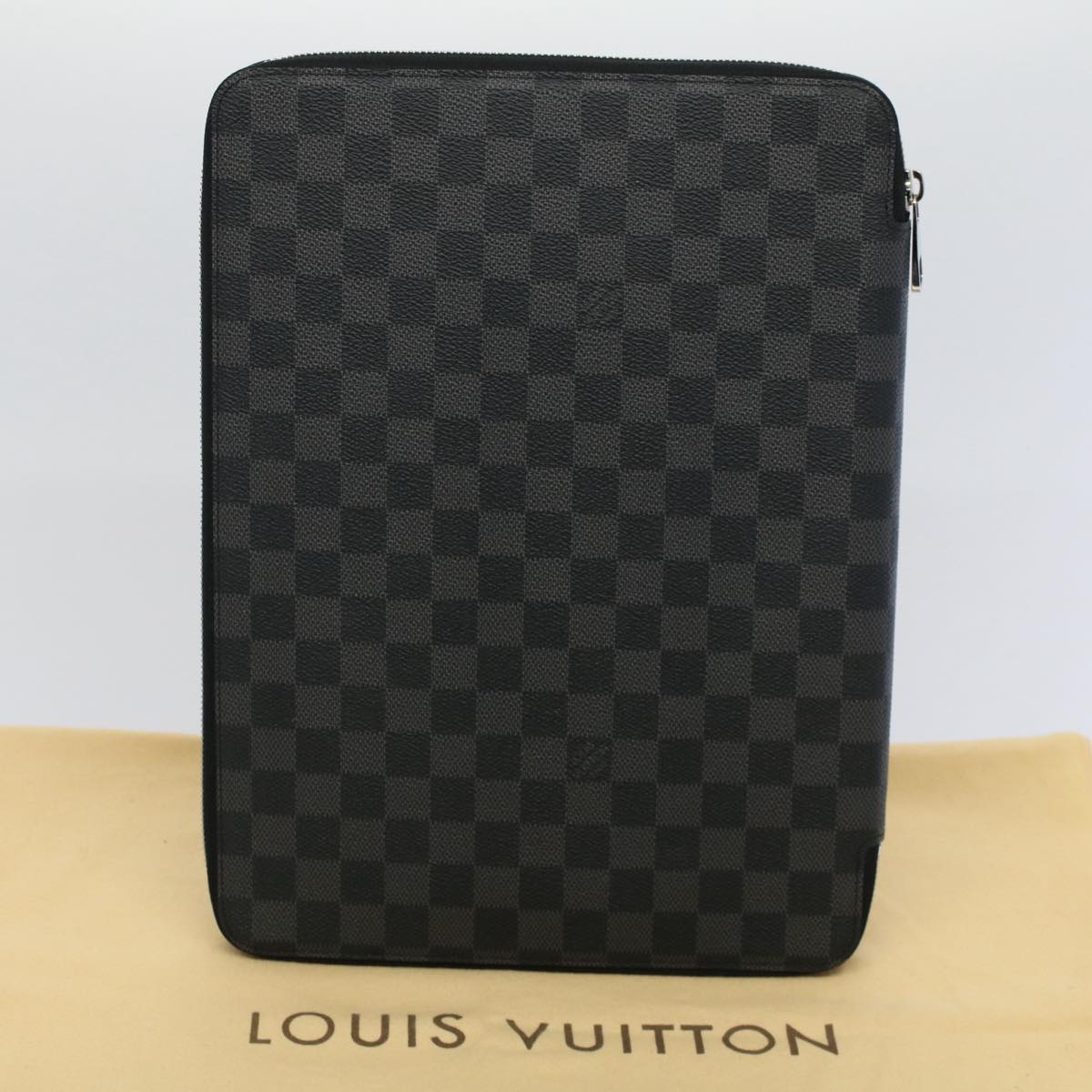 LOUIS VUITTON Damier Graphite Conferenciere Clutch Bag N63136 LV 56648A