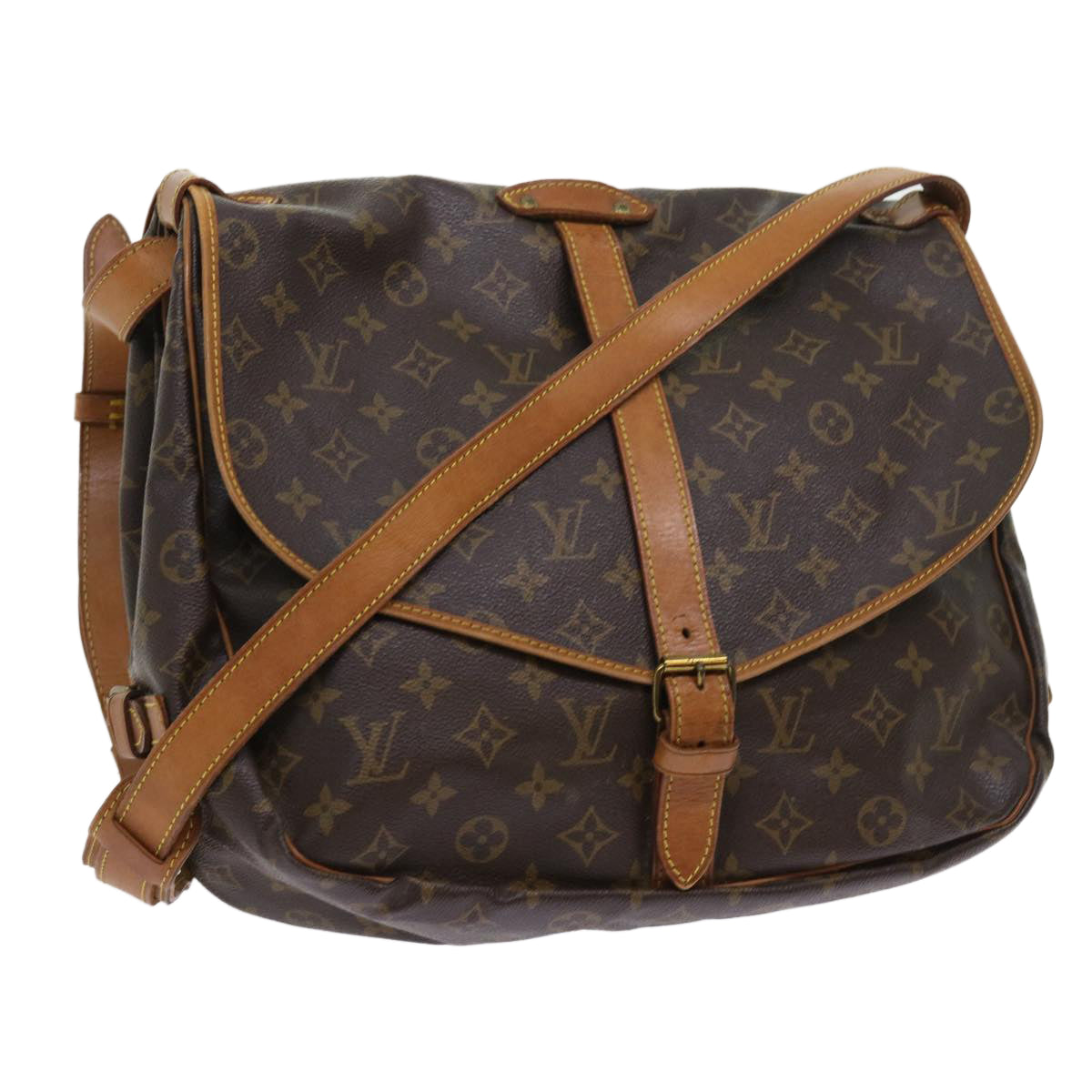 LOUIS VUITTON Monogram Saumur 35 Shoulder Bag M42254 LV 56662