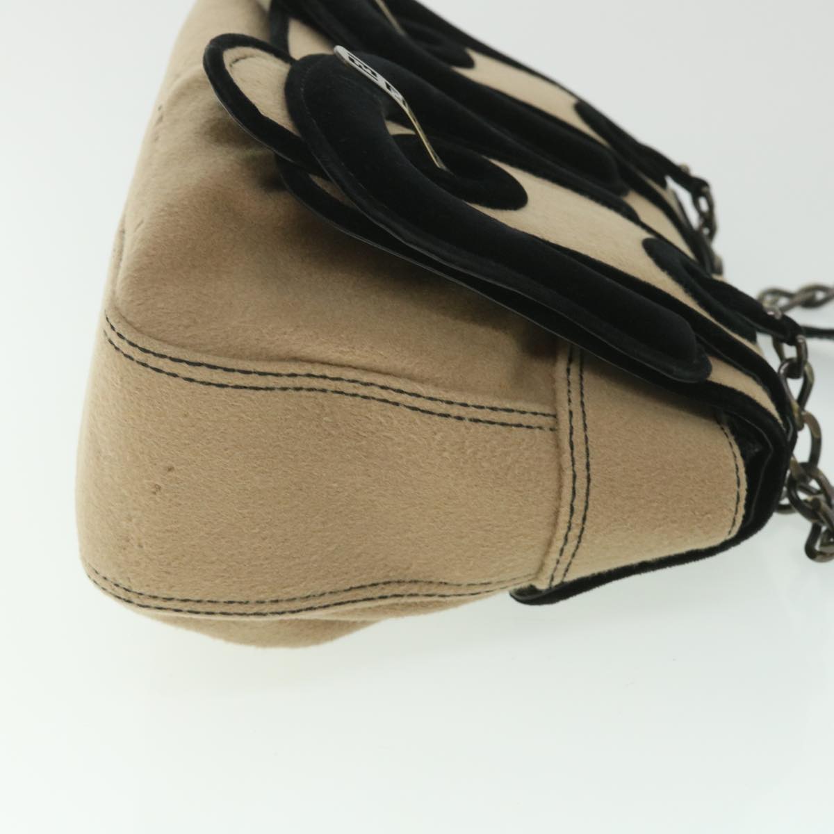 Luxury FendiShoulder Bag Cotton Beige Black56685