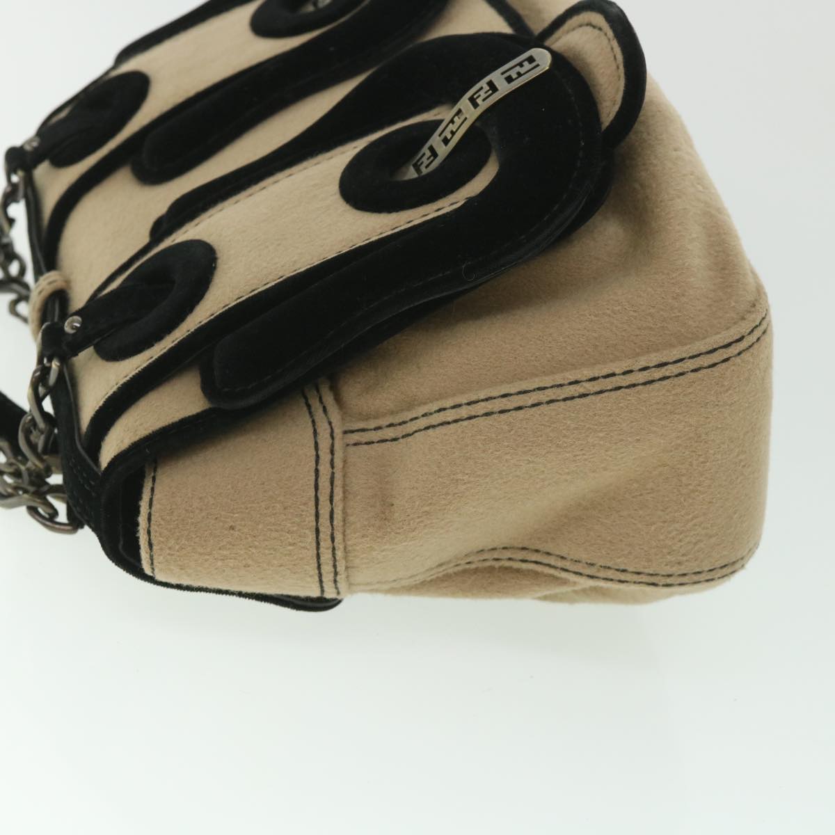 Luxury FendiShoulder Bag Cotton Beige Black56685