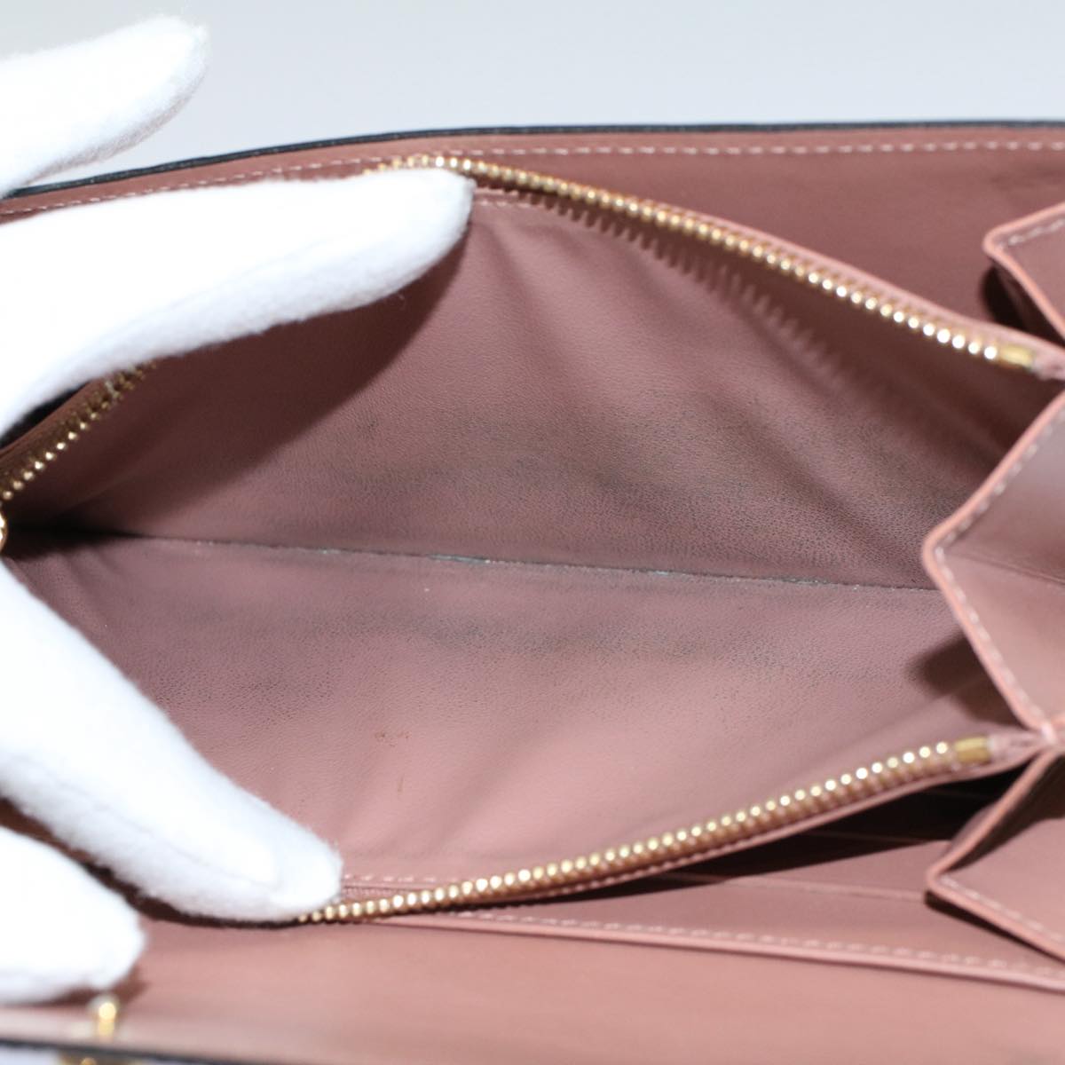 LOUIS VUITTON Vernis Portefeiulle Sarah Wallet Rose Velours M91767 56689