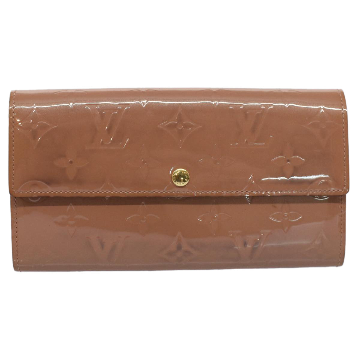 LOUIS VUITTON Vernis Portefeiulle Sarah Wallet Rose Velours M91767 56689