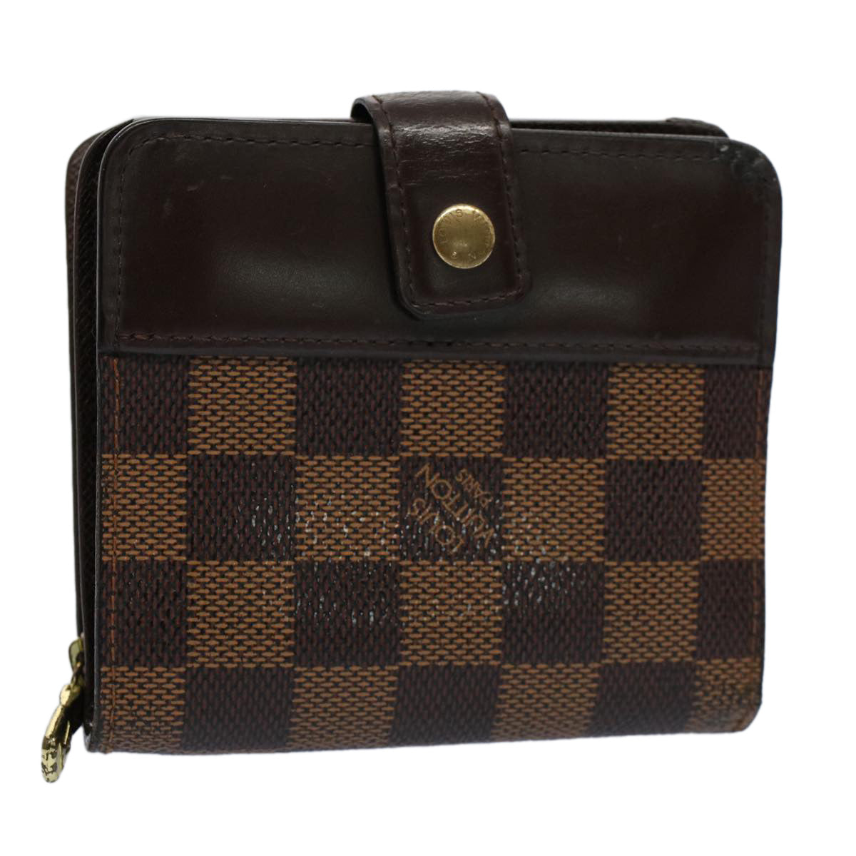 LOUIS VUITTON Damier Ebene Compact Zip Wallet N61668 LV 56693